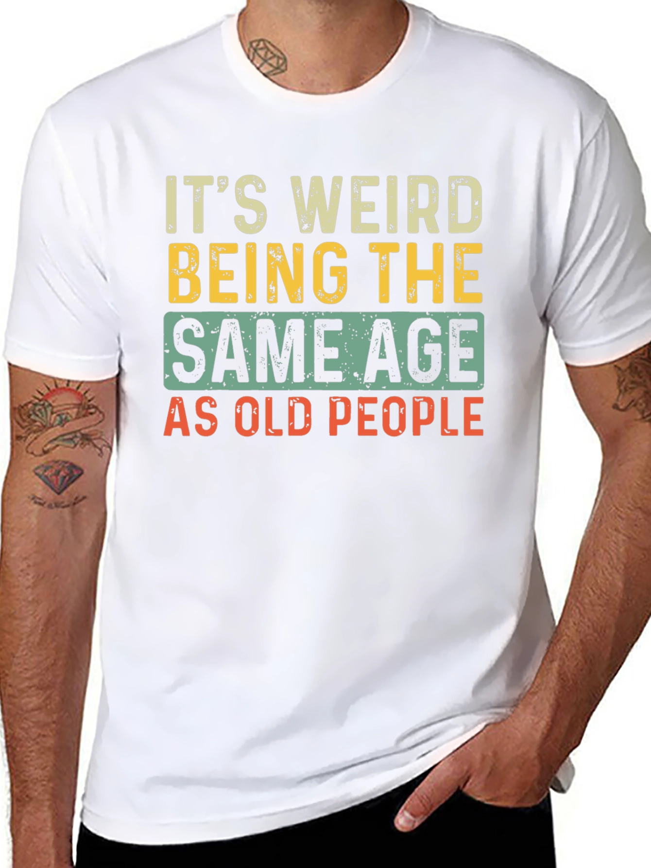 Funny Same Age As Old People Graphic Tee