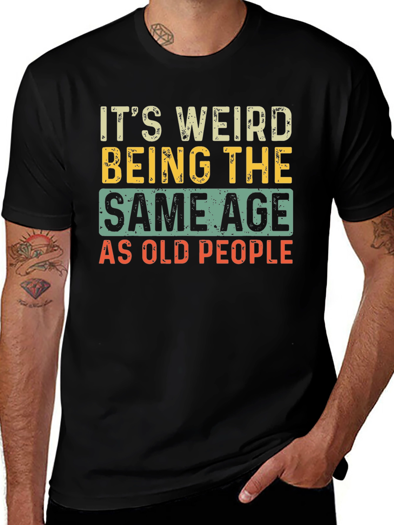 Funny Same Age As Old People Graphic Tee