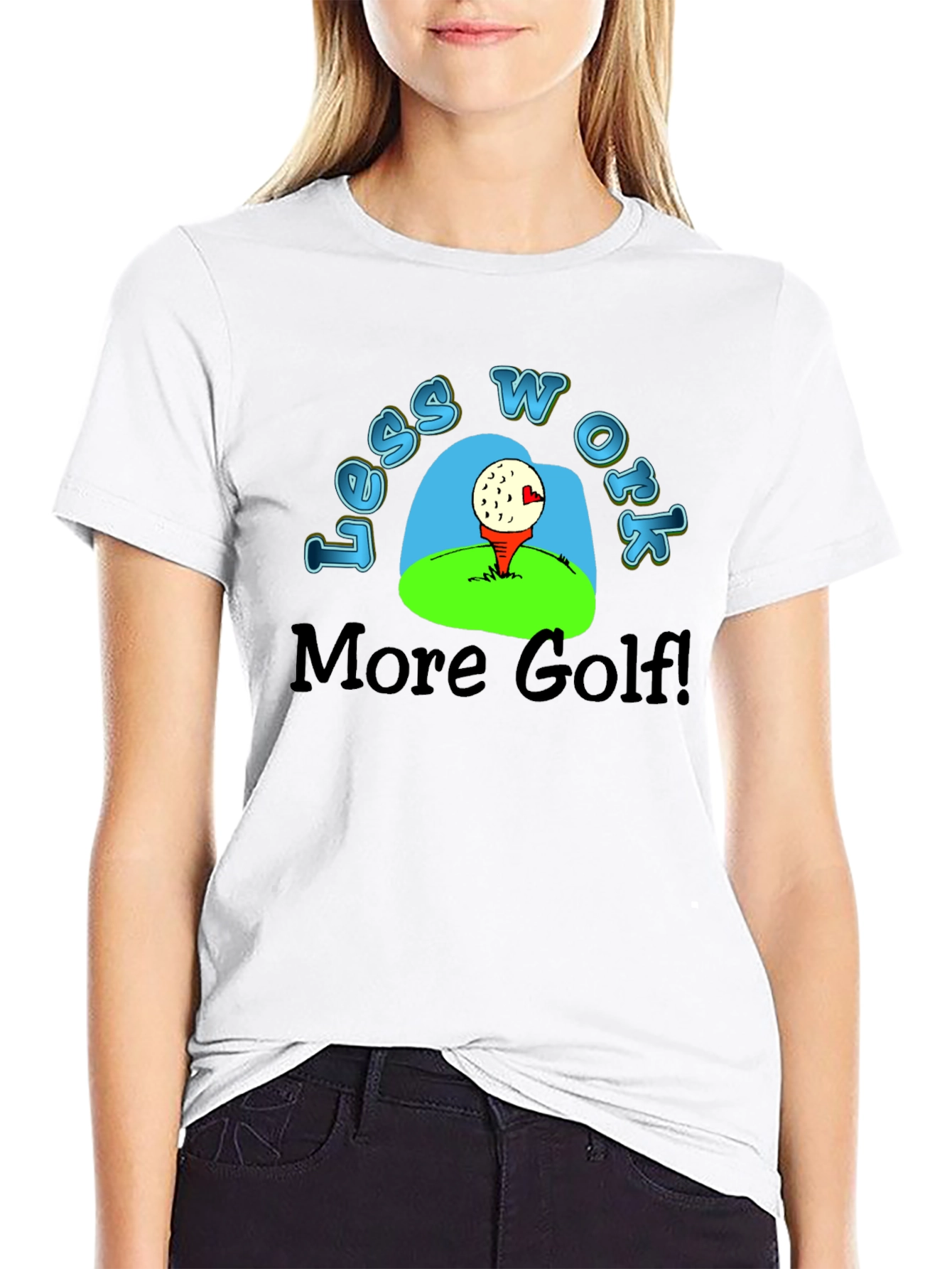 Less Work More Golf T-Shirt - Black