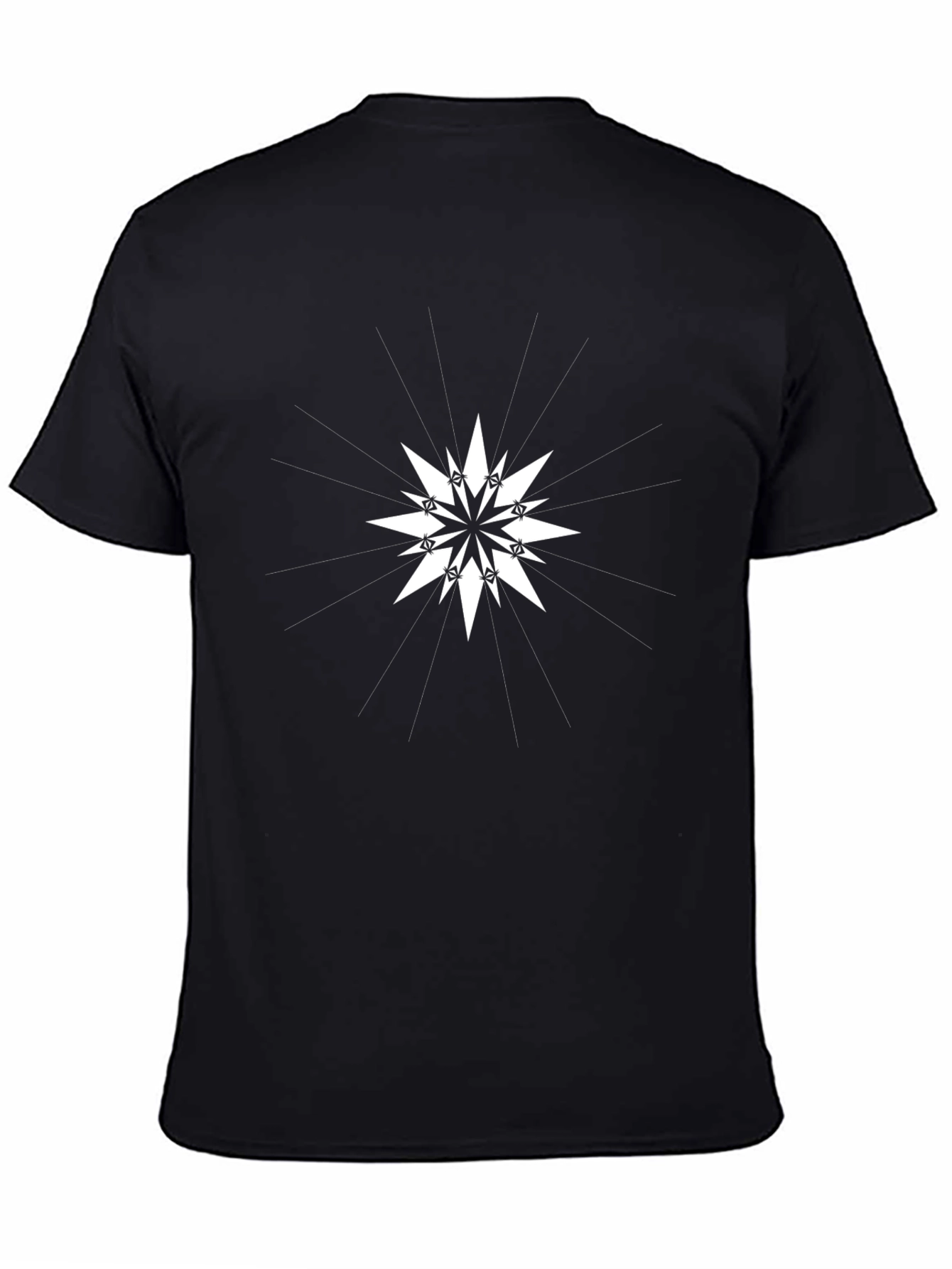 Geometric Starburst Graphic Tee - Stylish Black T-Shirt
