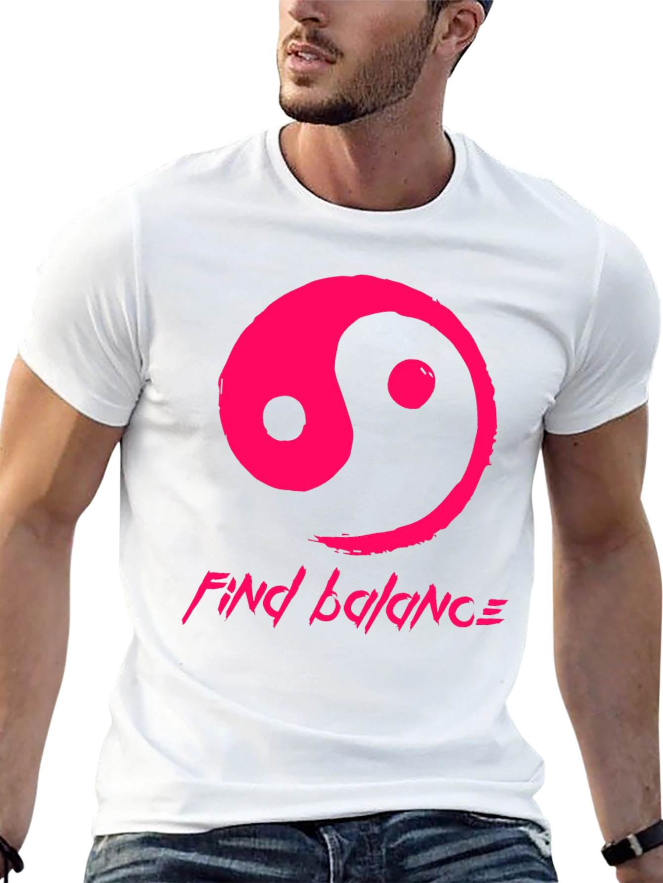 Yin Yang Find Balance Black T-Shirt