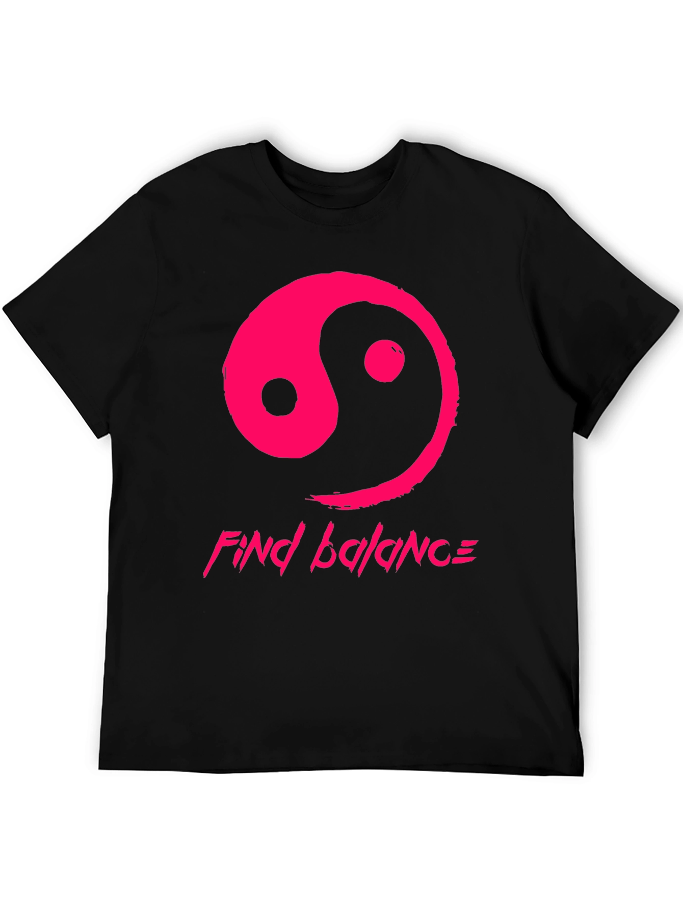 Yin Yang Find Balance Black T-Shirt