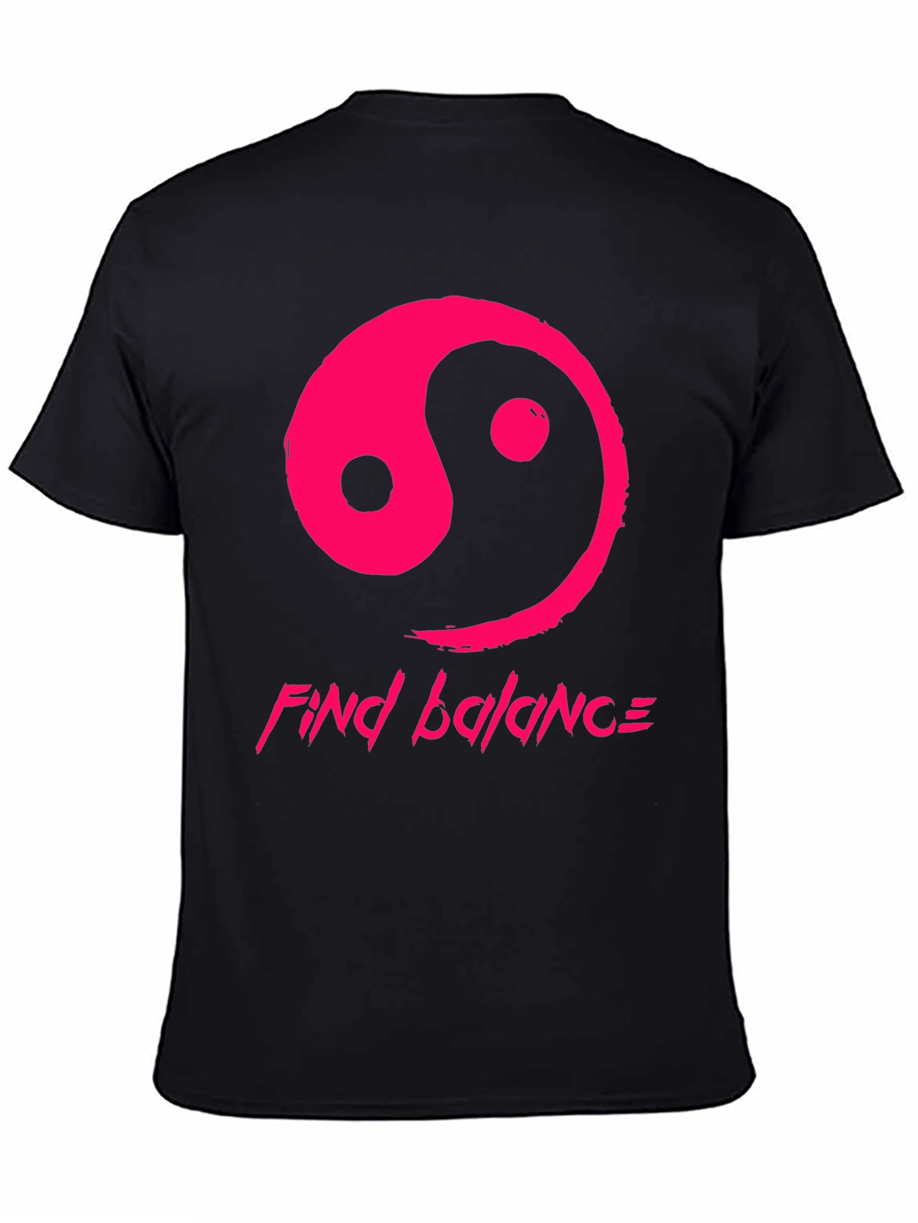 Yin Yang Find Balance Black T-Shirt