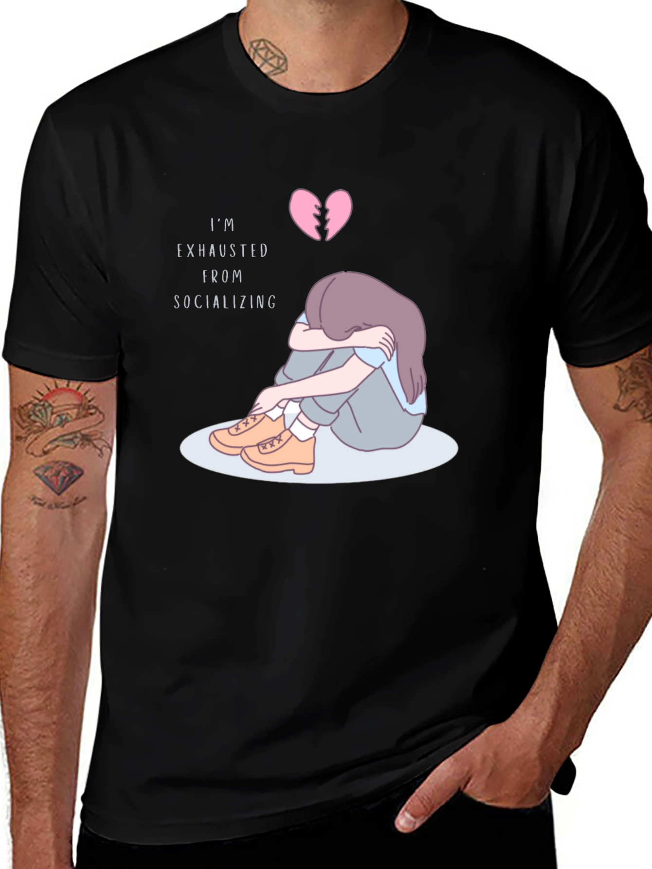 Im Exhausted From Socializing Graphic T-Shirt