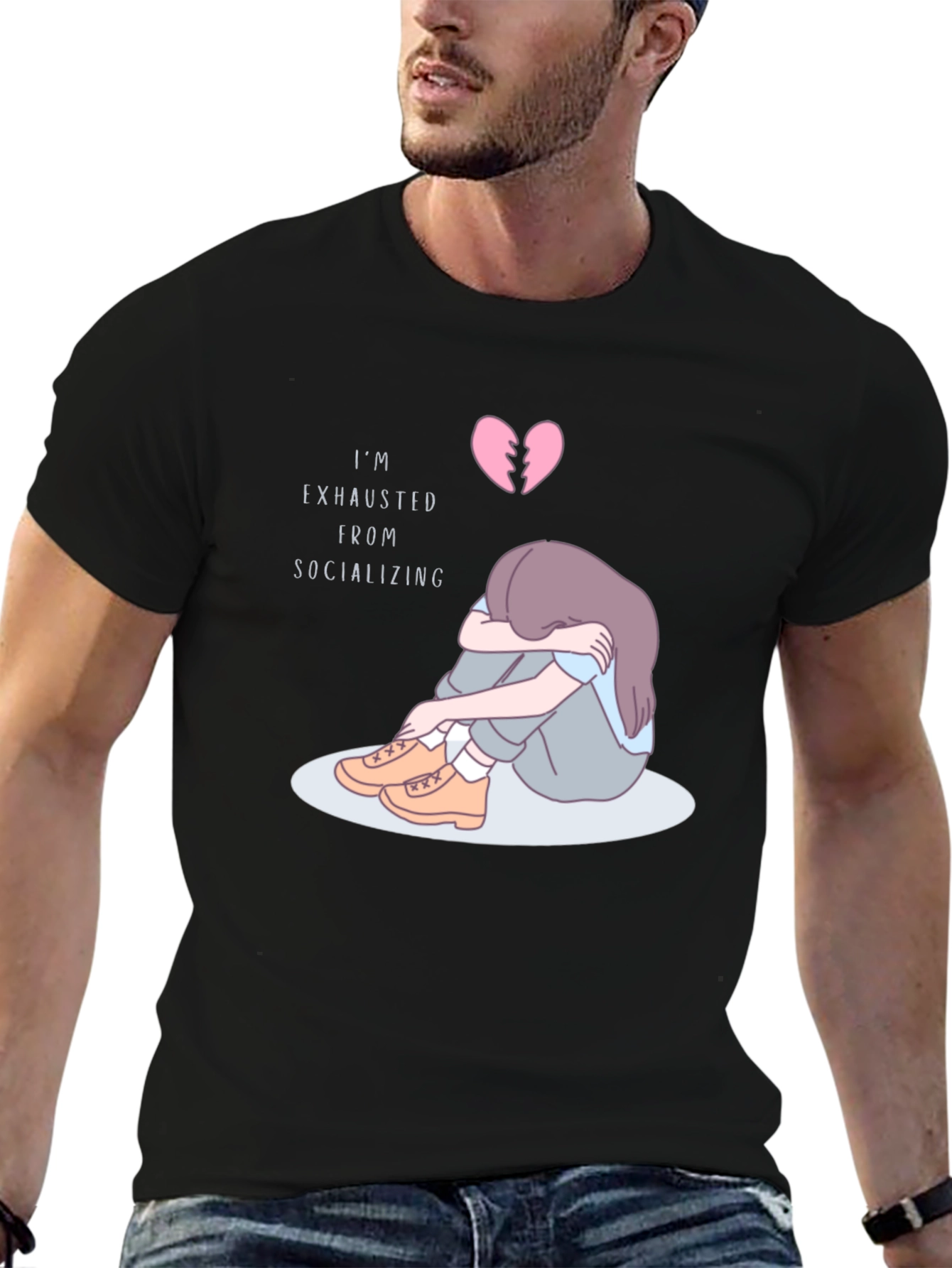 Im Exhausted From Socializing Graphic T-Shirt