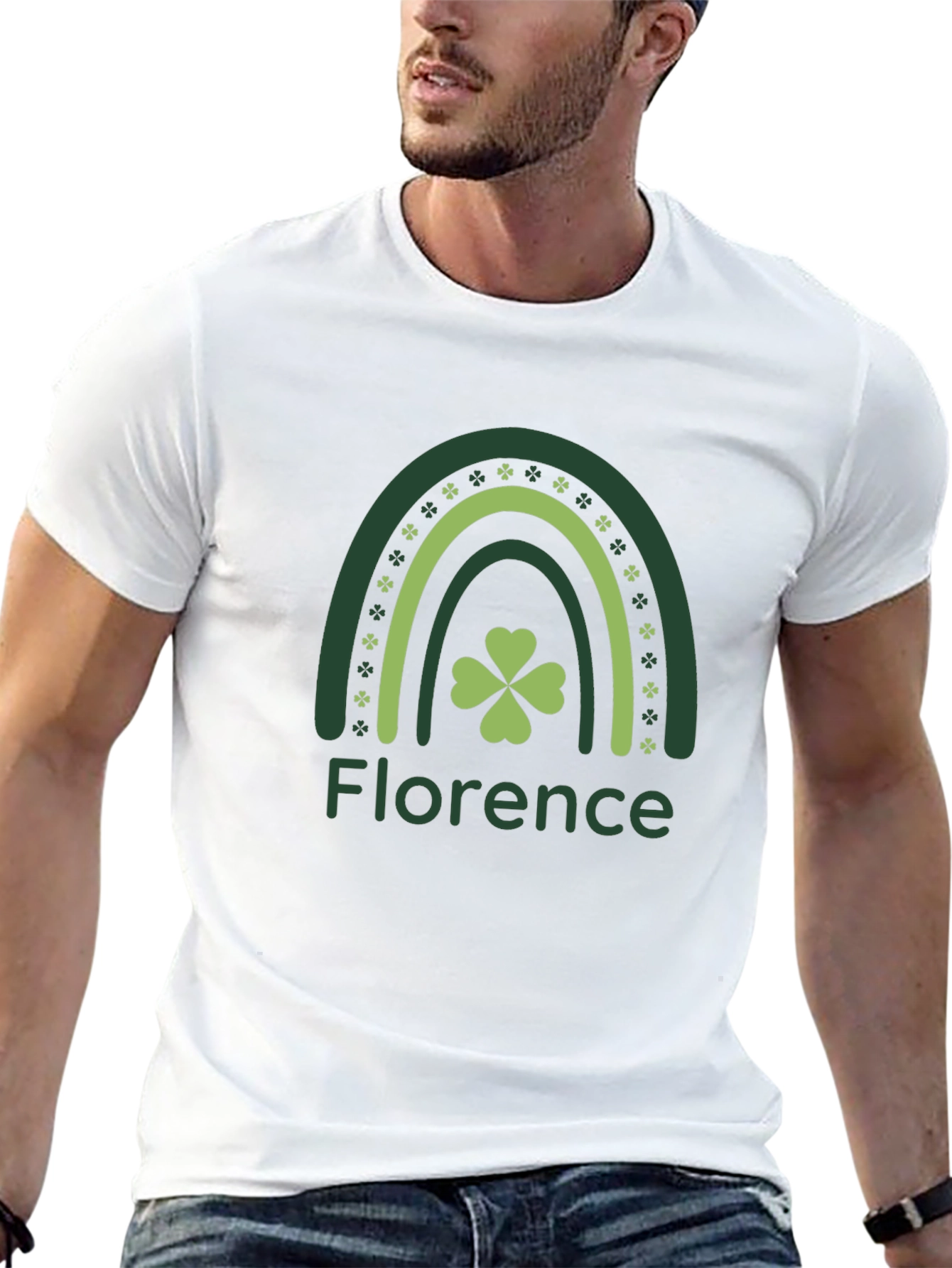 Florence St. Patricks Day Shamrock Rainbow T-Shirt