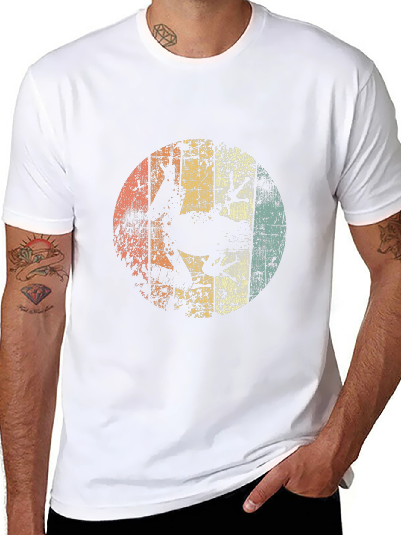 Retro Frog Silhouette Mens Black T-Shirt