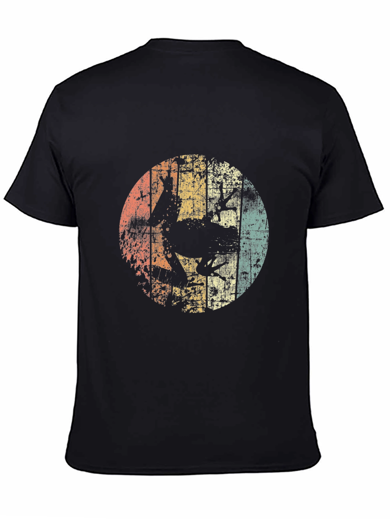 Retro Frog Silhouette Mens Black T-Shirt