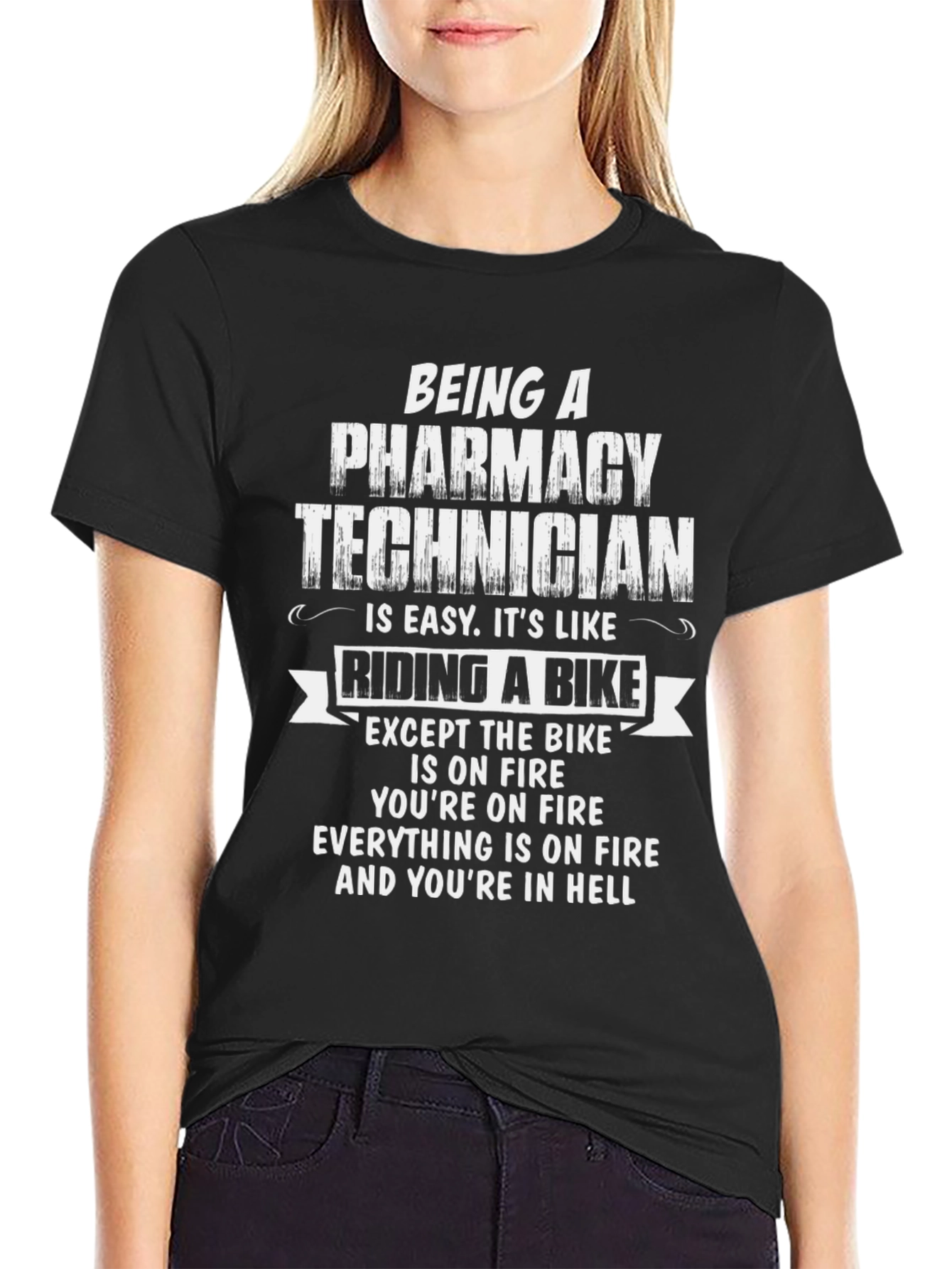 Pharmacy Technician T-Shirt - Hellish Bike Ride Funny Tee
