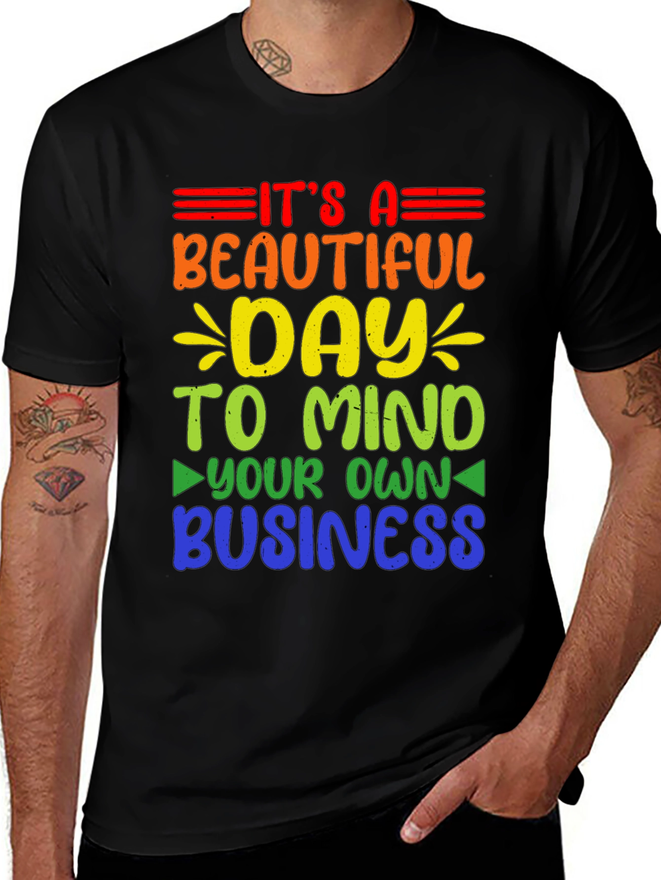 Mind Your Own Business Rainbow T-Shirt