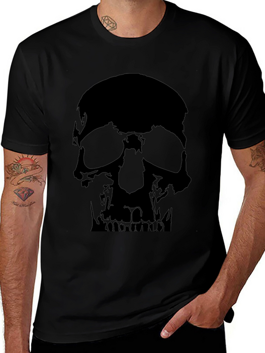Skull Graphic Print Black T-Shirt