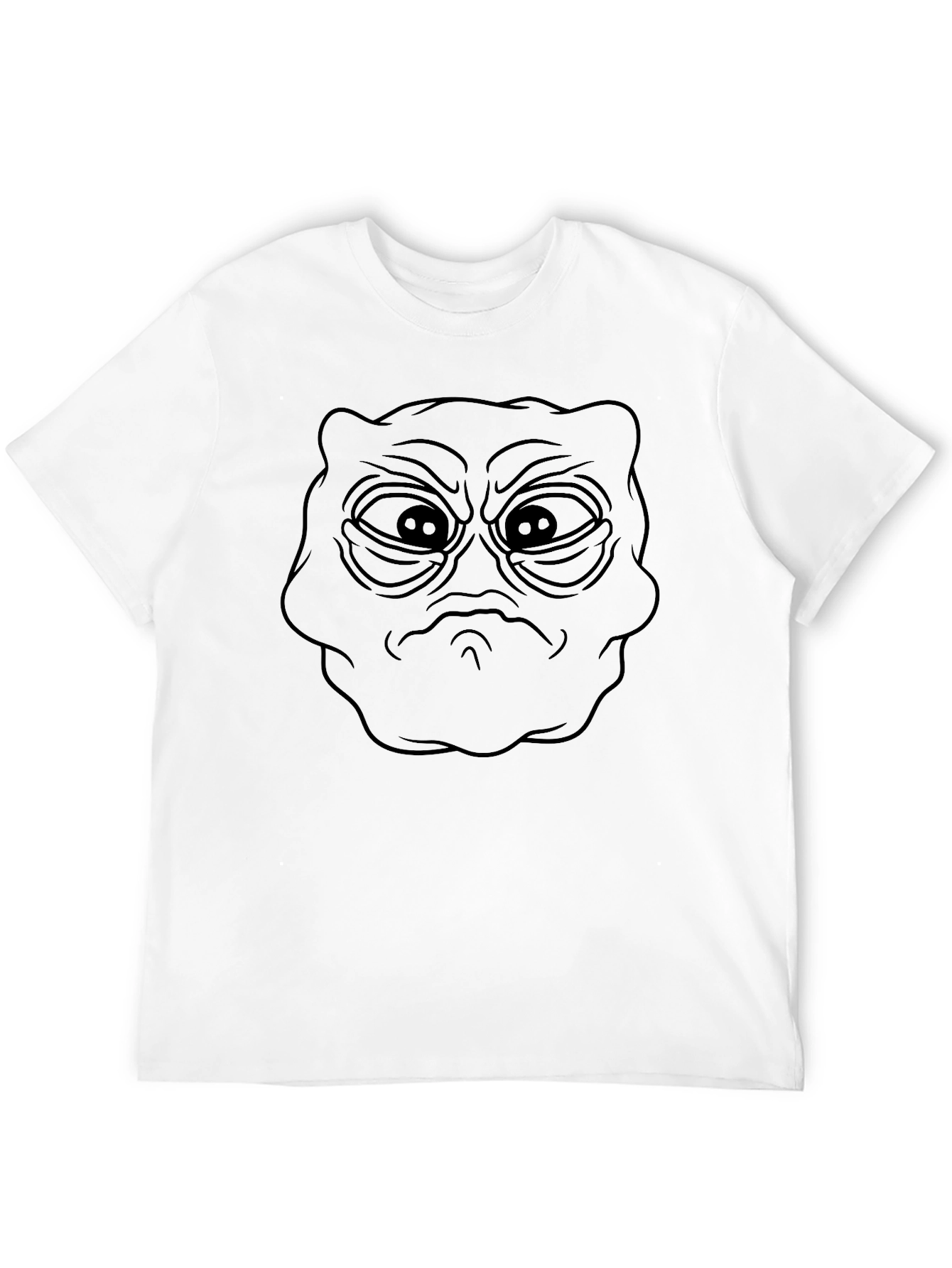 Grumpy Alien Head Graphic Black T-Shirt