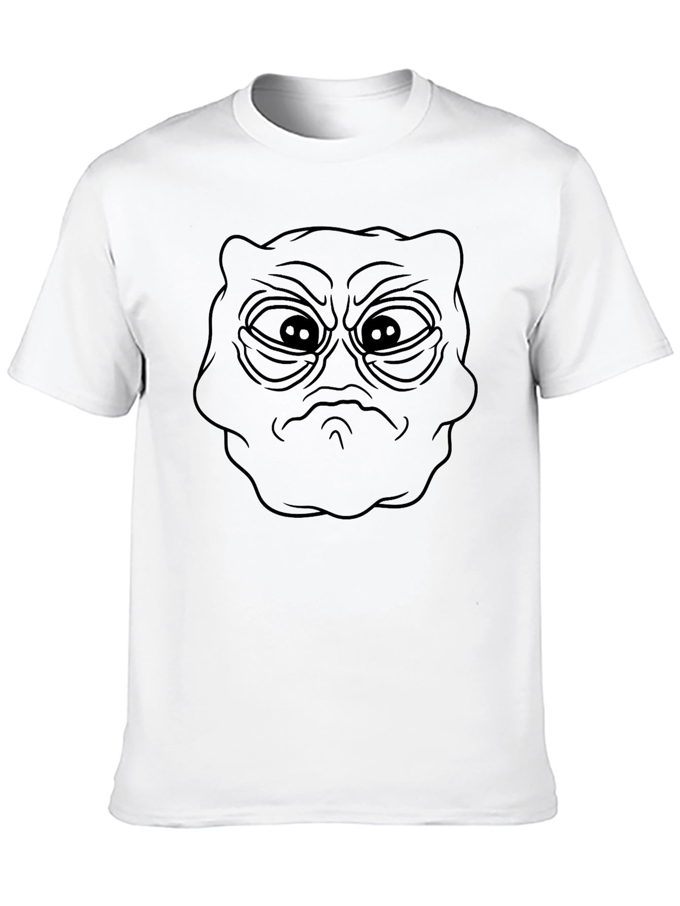 Grumpy Alien Head Graphic Black T-Shirt