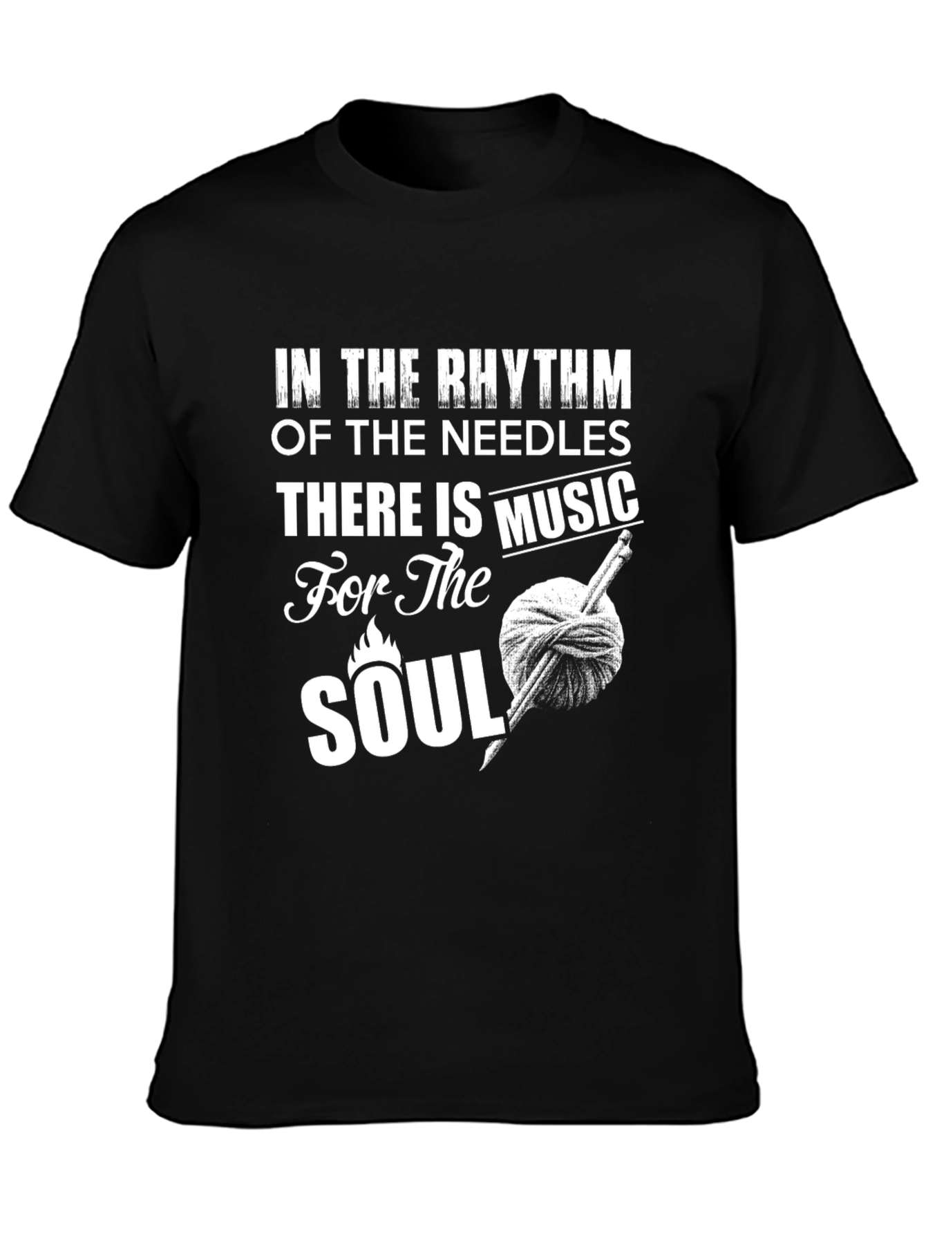 Knitting Soul Music Black T-Shirt