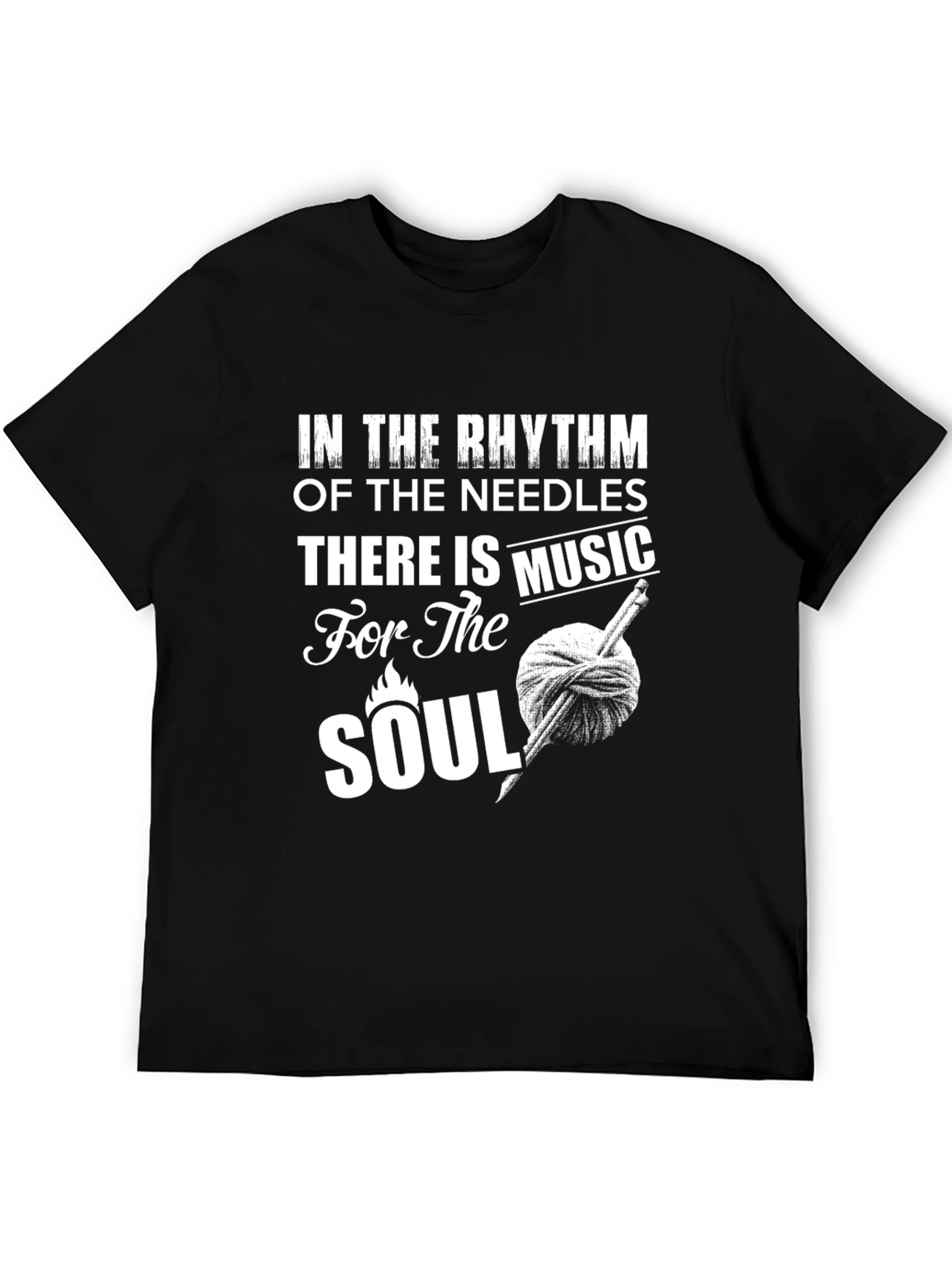 Knitting Soul Music Black T-Shirt