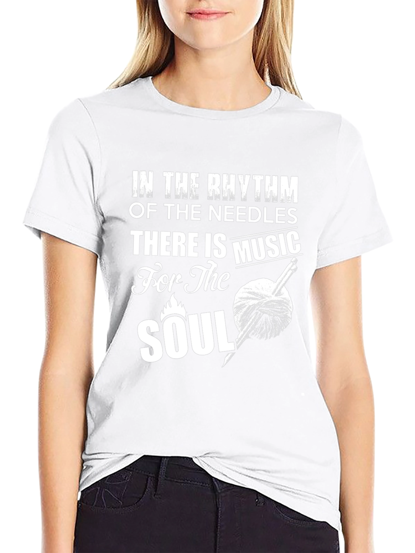 Knitting Soul Music Black T-Shirt
