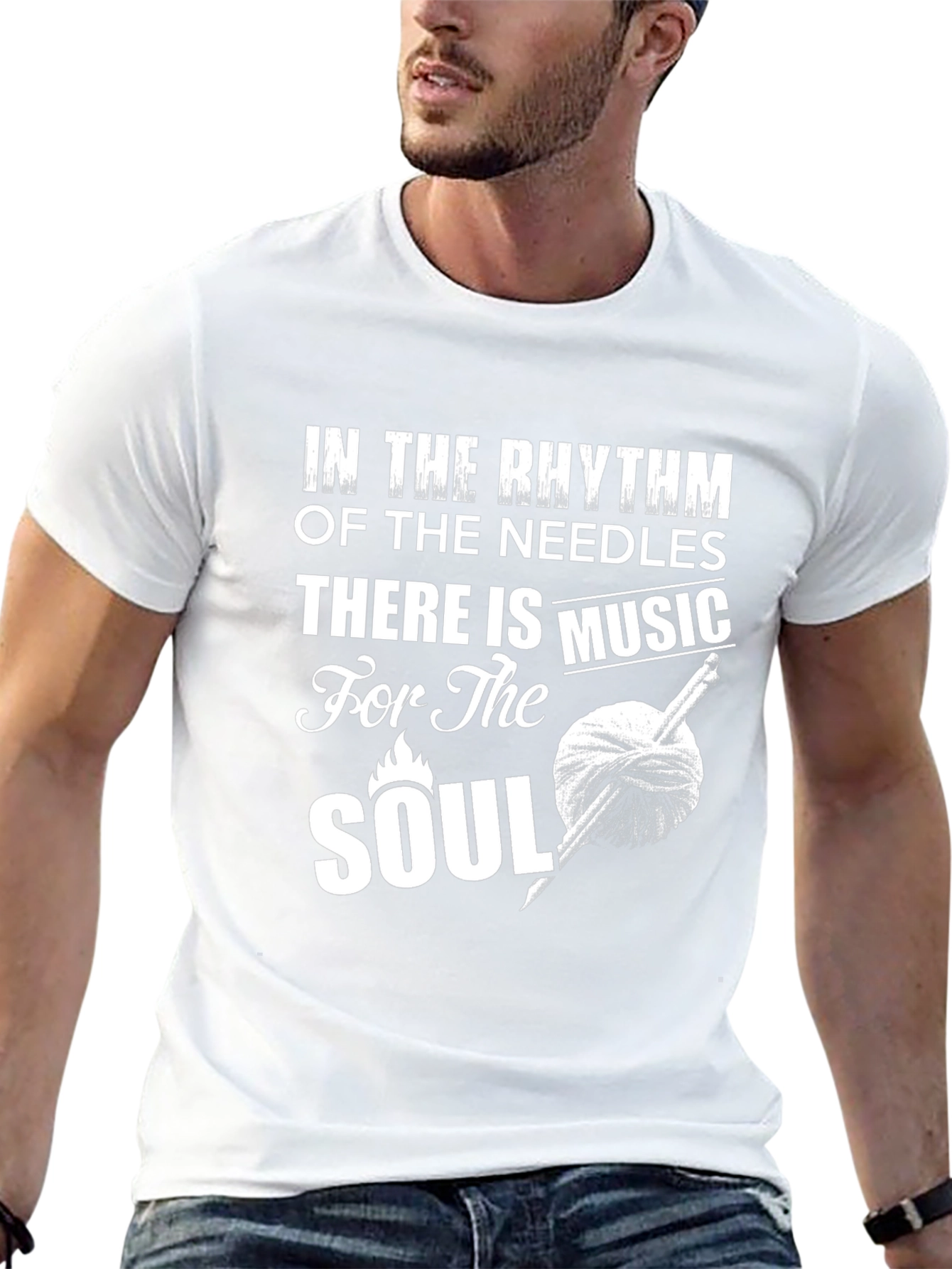 Knitting Soul Music Black T-Shirt