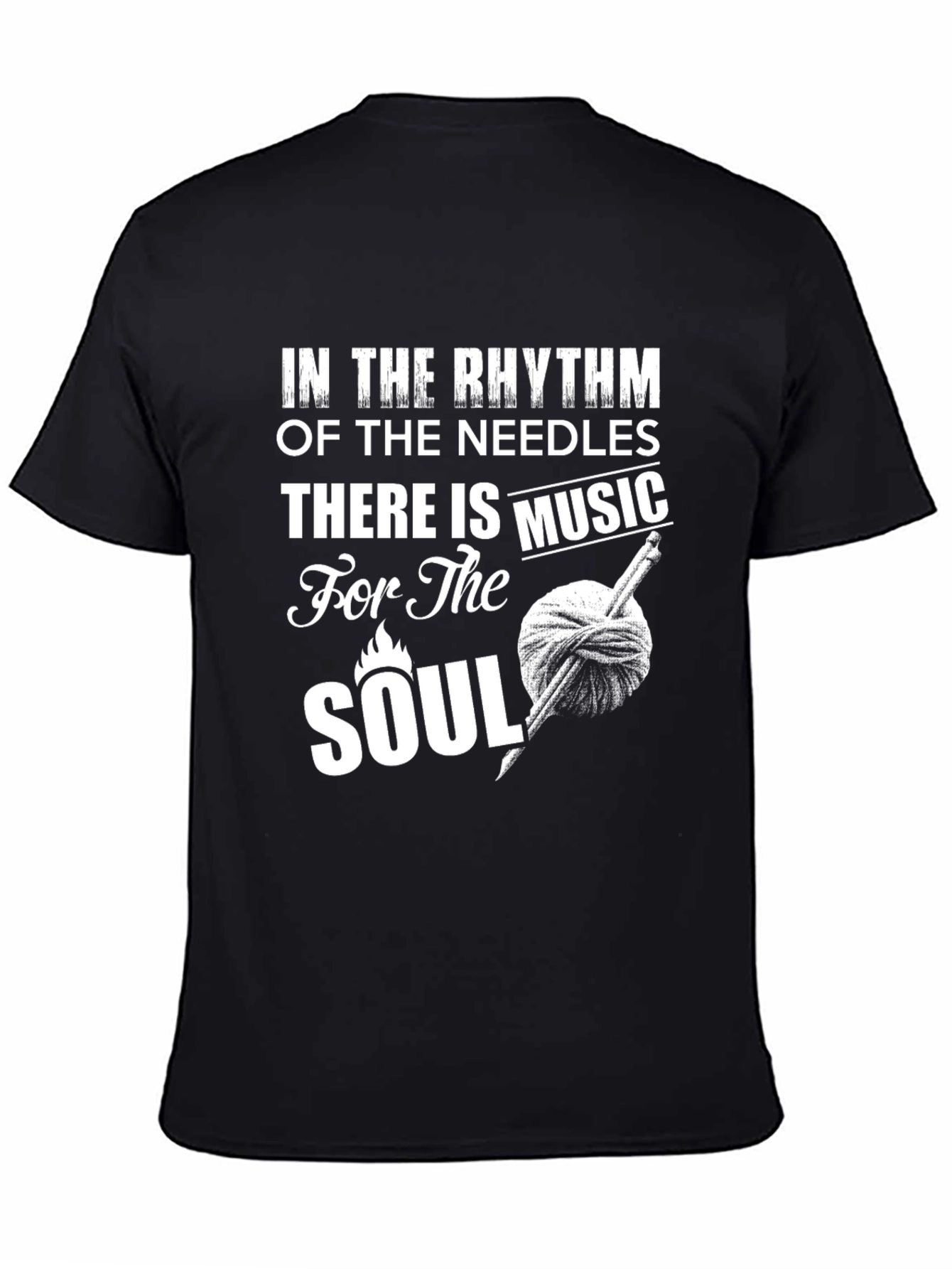 Knitting Soul Music Black T-Shirt