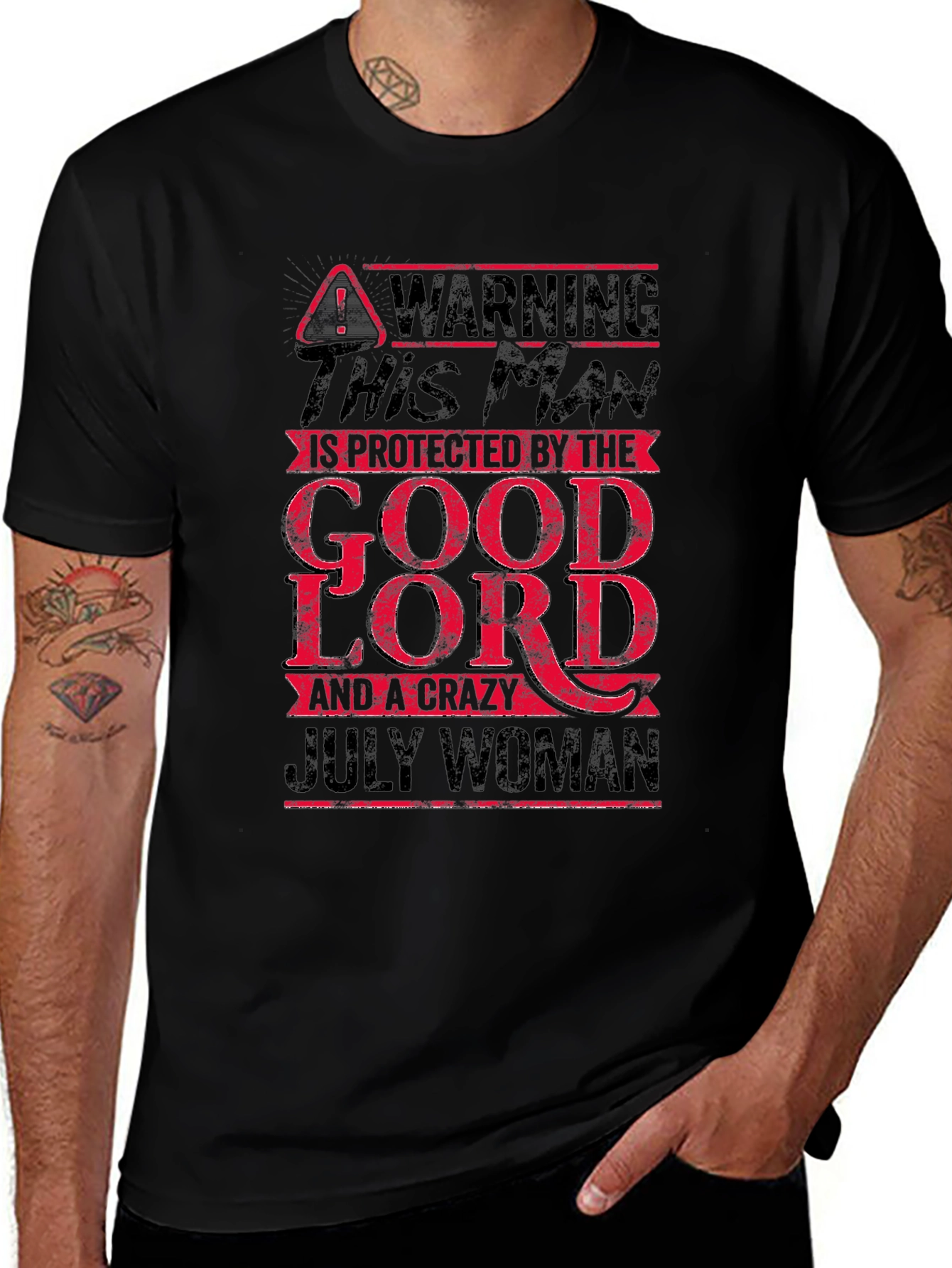 Warning Protected by God and July Woman T-Shirt