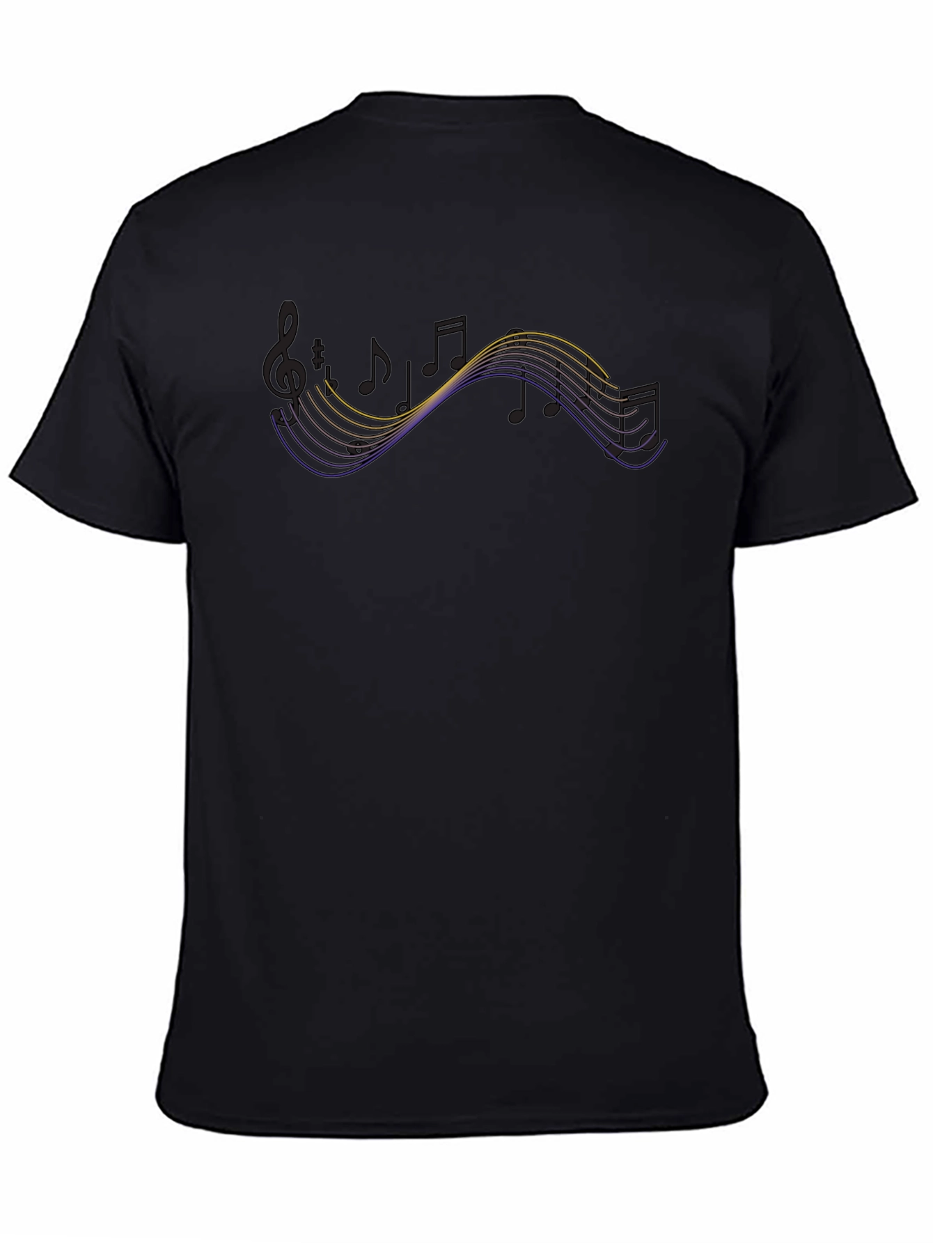 Music Notes Graphic Black T-Shirt