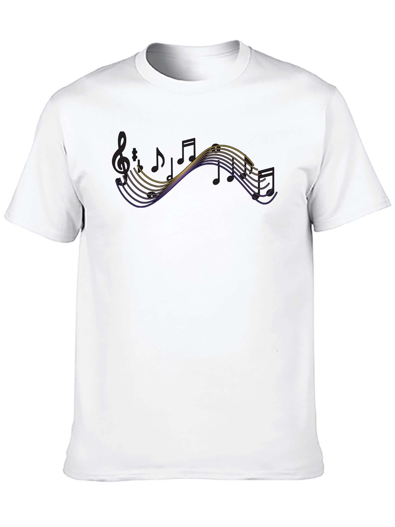 Music Notes Graphic Black T-Shirt