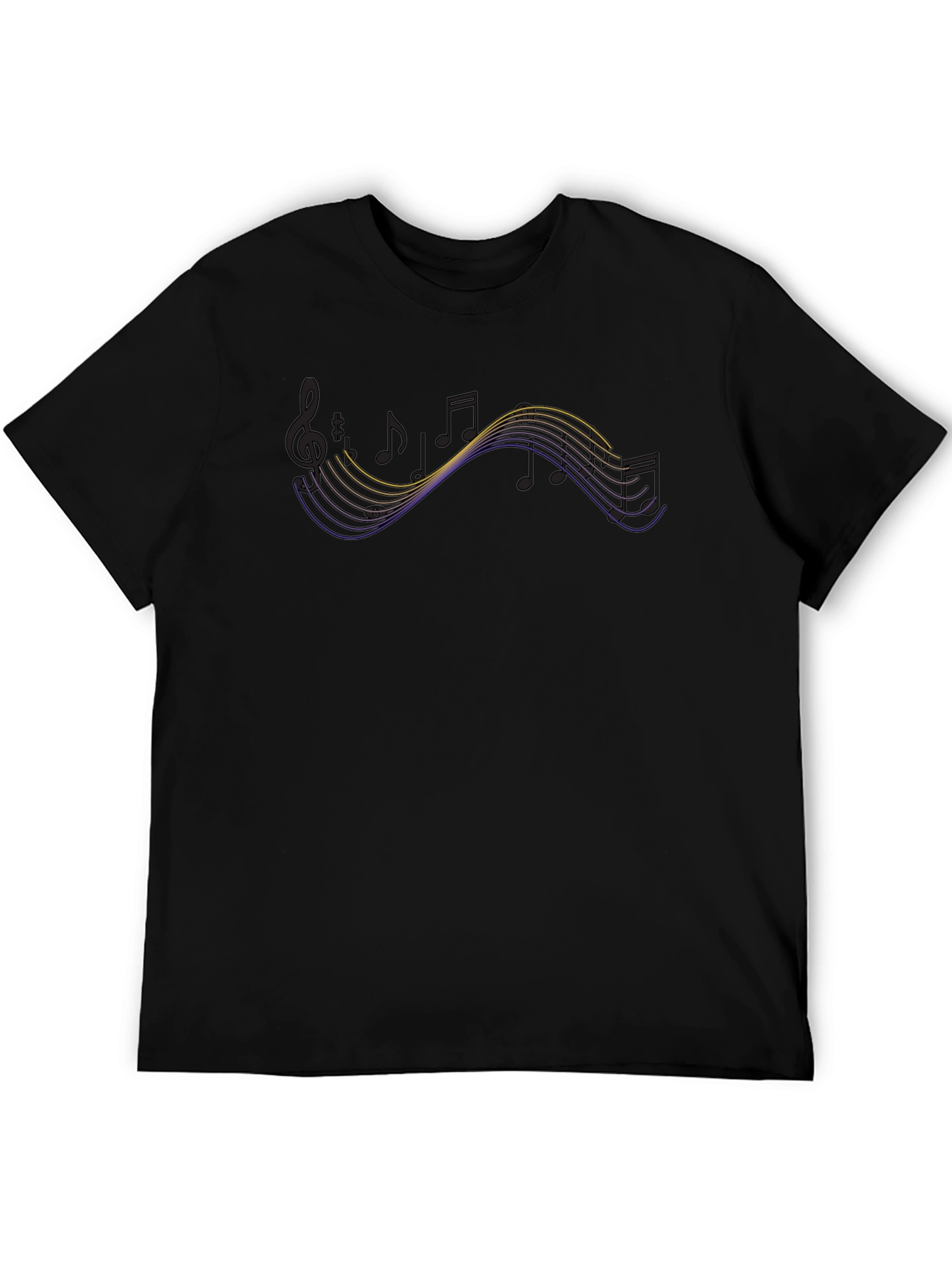 Music Notes Graphic Black T-Shirt