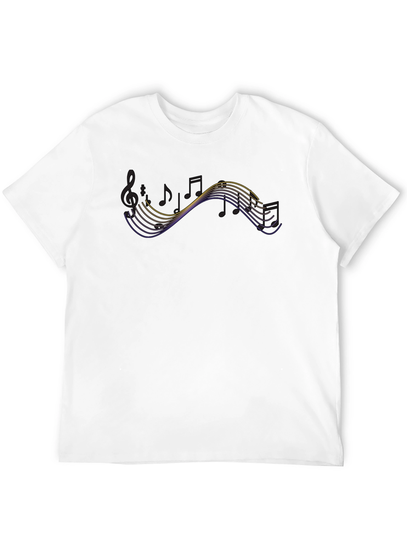 Music Notes Graphic Black T-Shirt