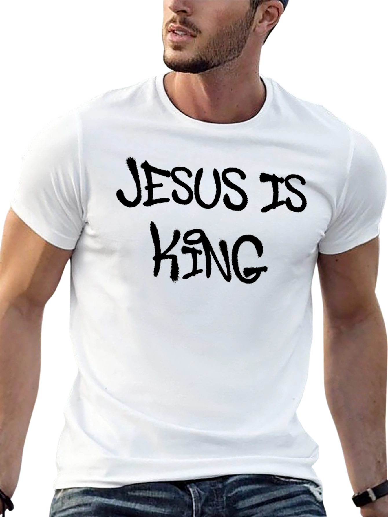 Jesus is King Black Graphic Tee Shirt