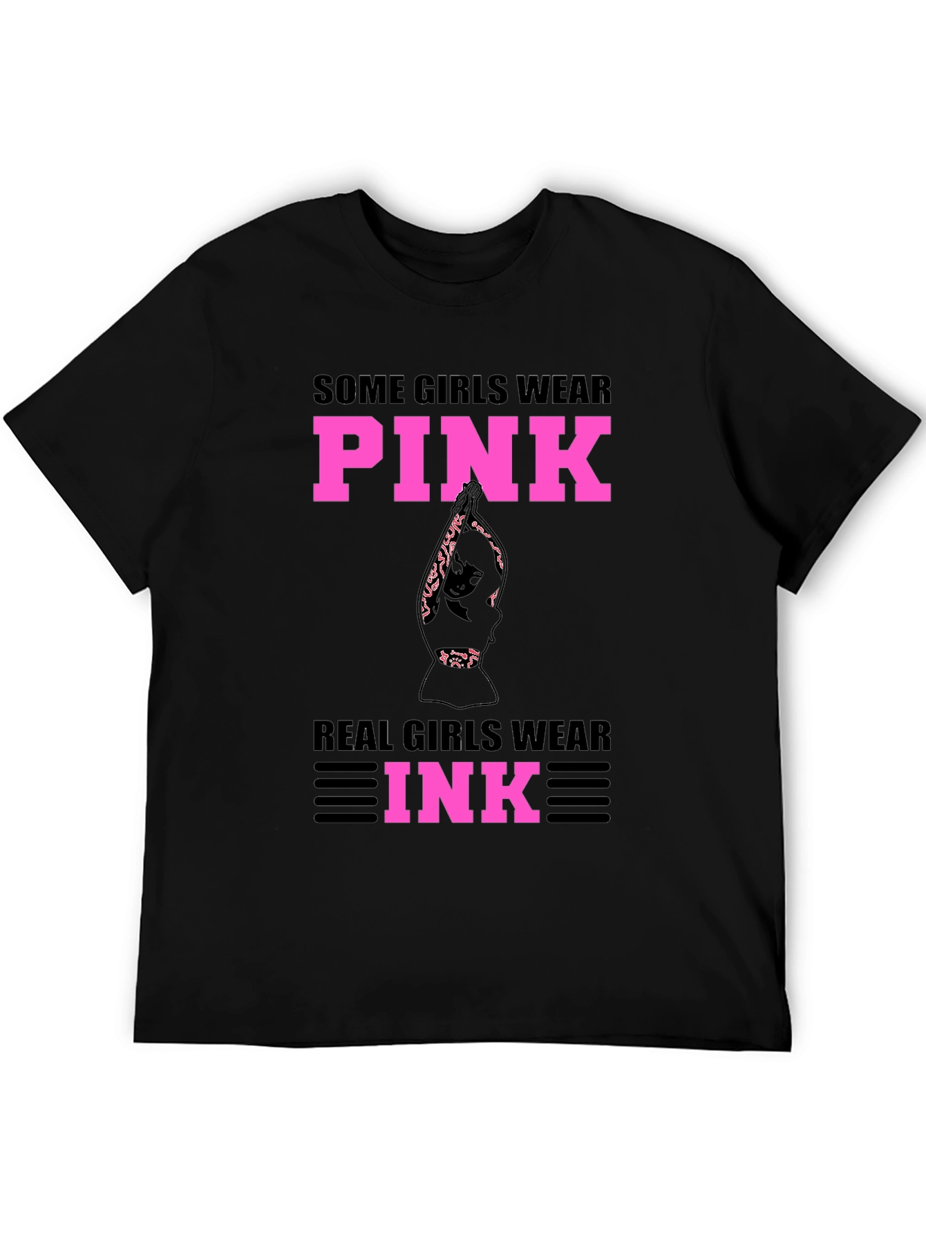 Pink and Ink Graphic Tee - Statement T-Shirt