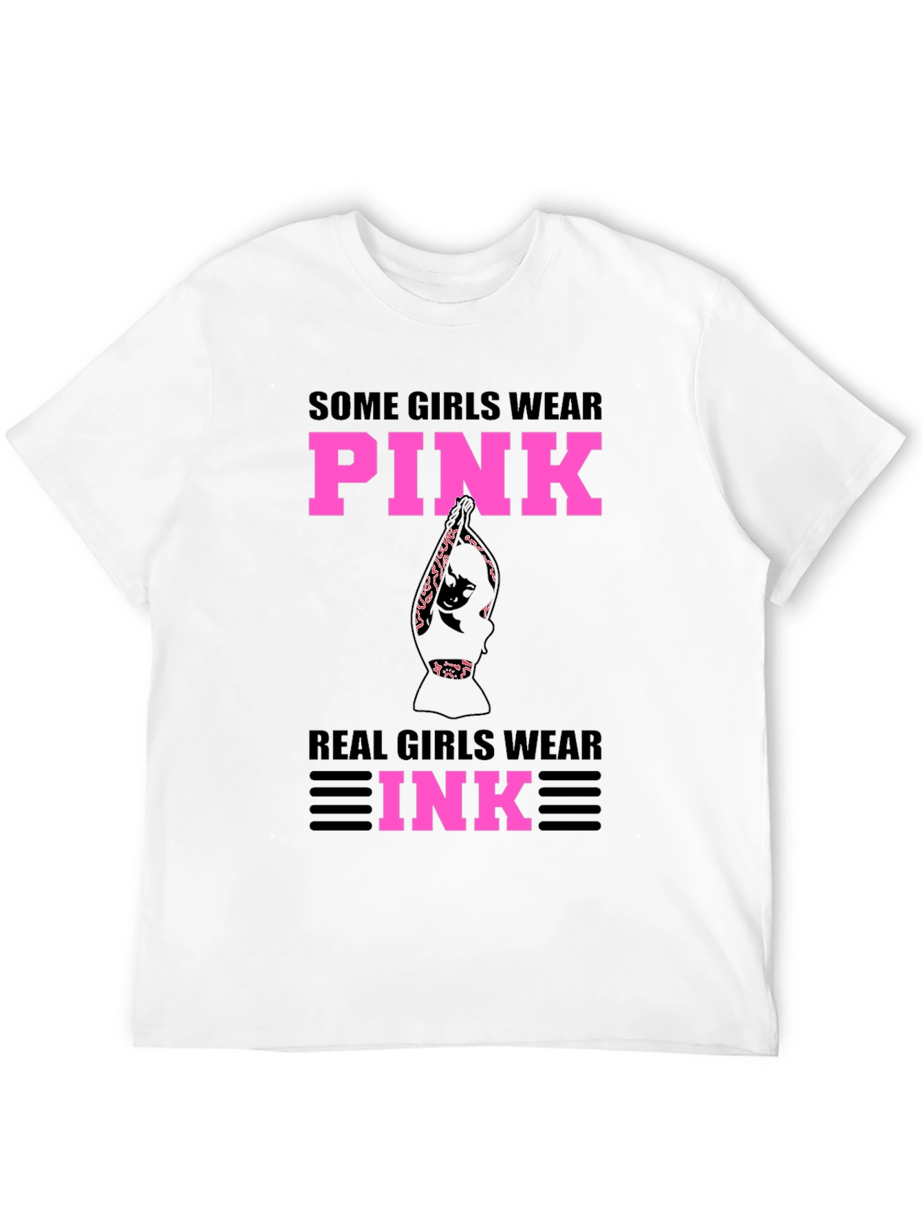 Pink and Ink Graphic Tee - Statement T-Shirt