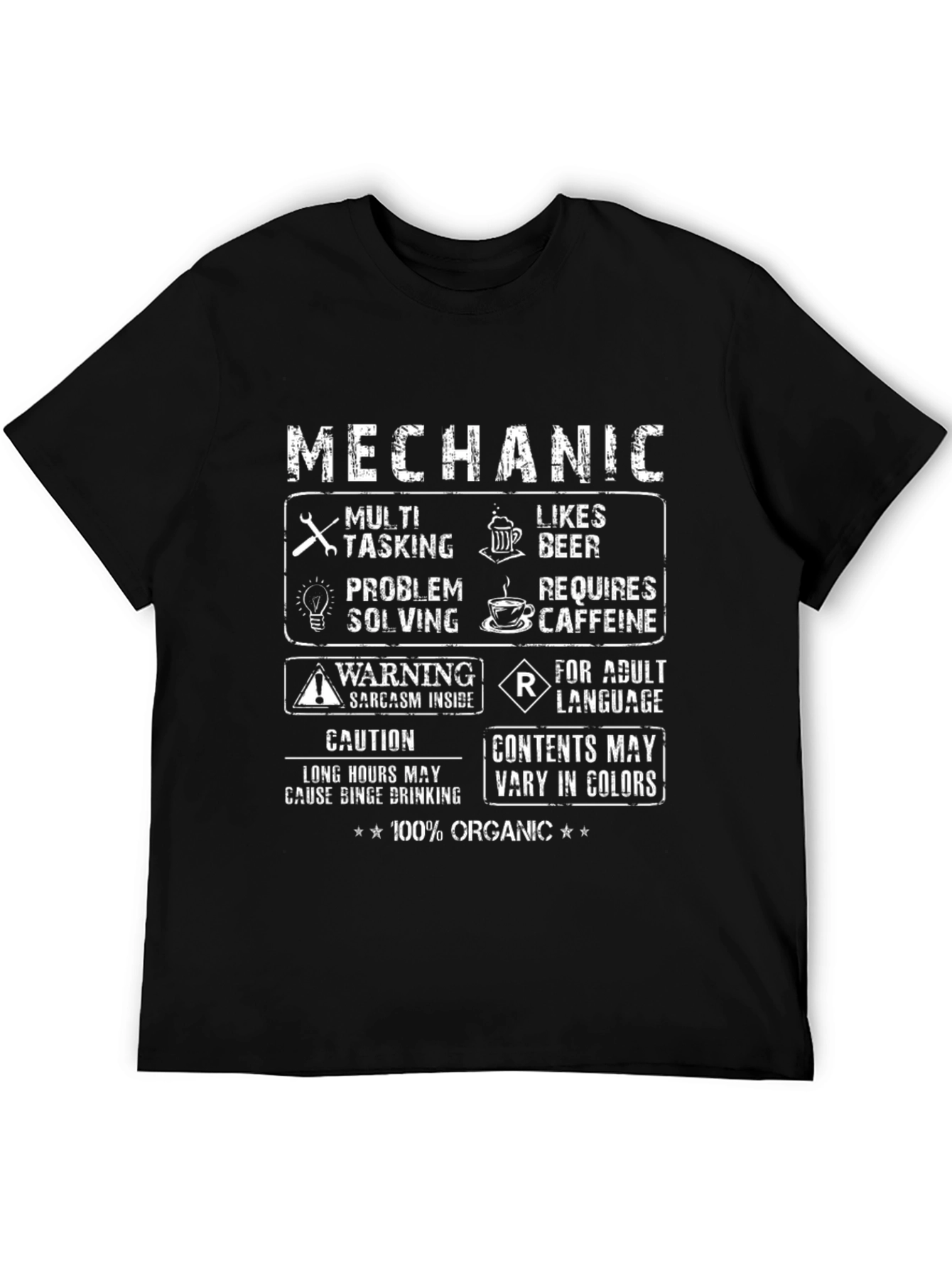 Mechanic Humor T-Shirt: Multi-Tasking & Caffeine Lover