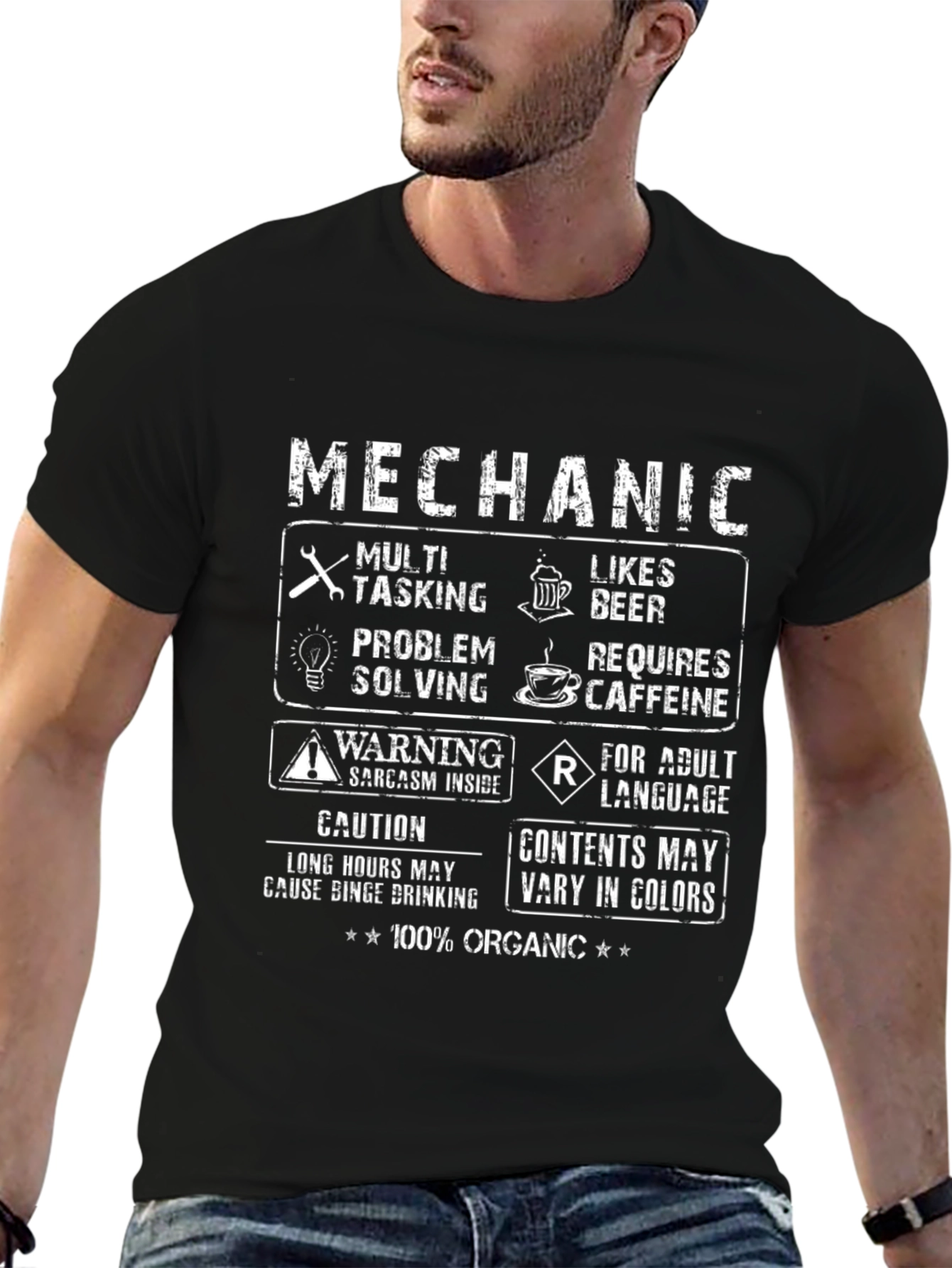 Mechanic Humor T-Shirt: Multi-Tasking & Caffeine Lover