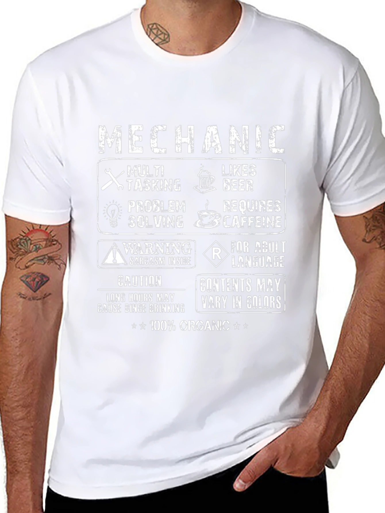 Mechanic Humor T-Shirt: Multi-Tasking & Caffeine Lover