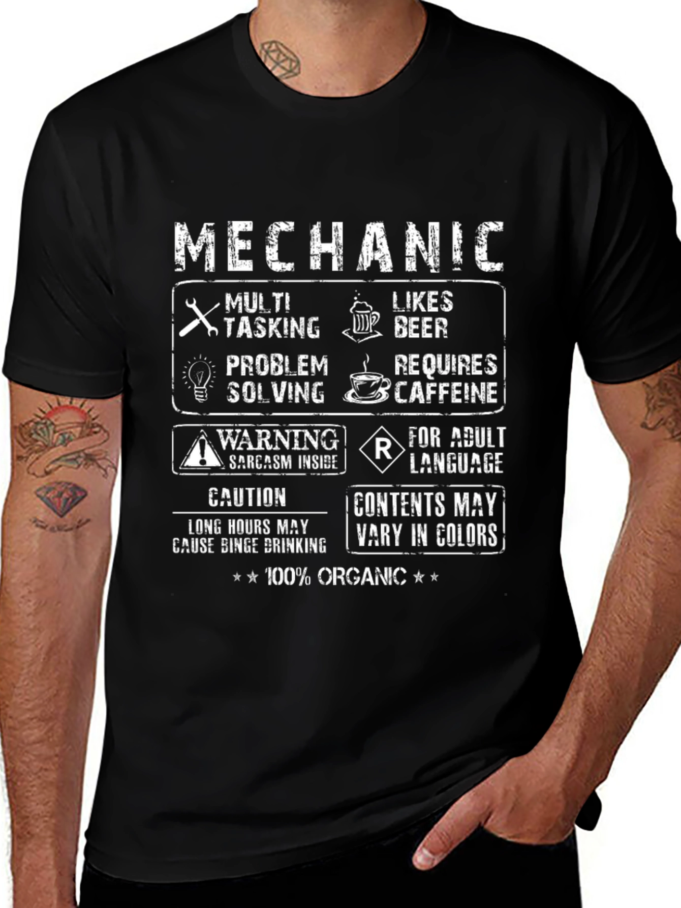 Mechanic Humor T-Shirt: Multi-Tasking & Caffeine Lover