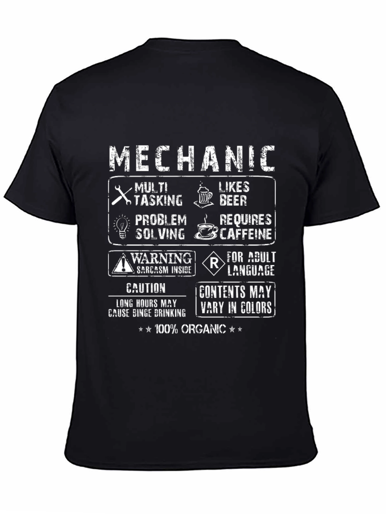 Mechanic Humor T-Shirt: Multi-Tasking & Caffeine Lover