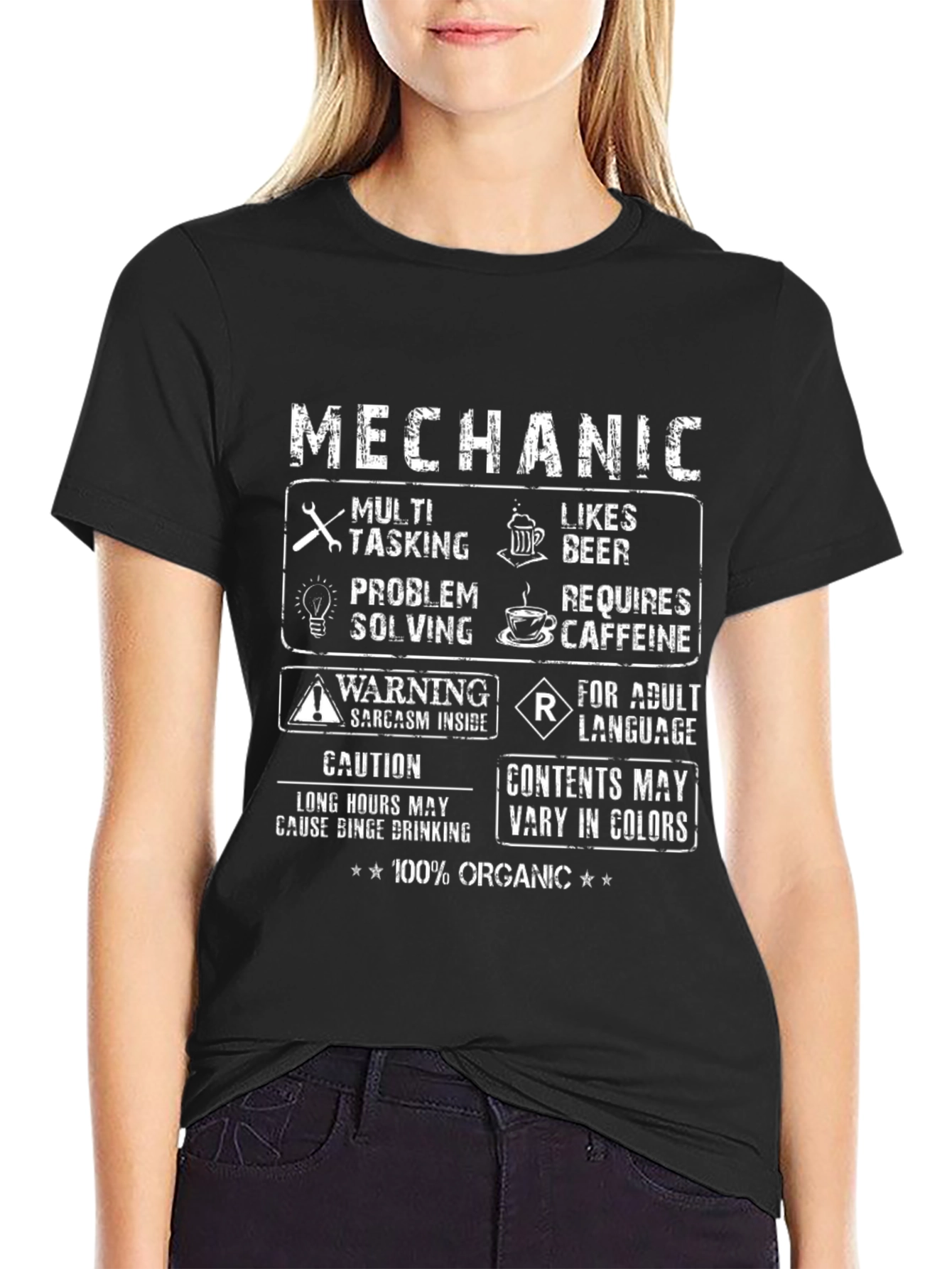 Mechanic Humor T-Shirt: Multi-Tasking & Caffeine Lover