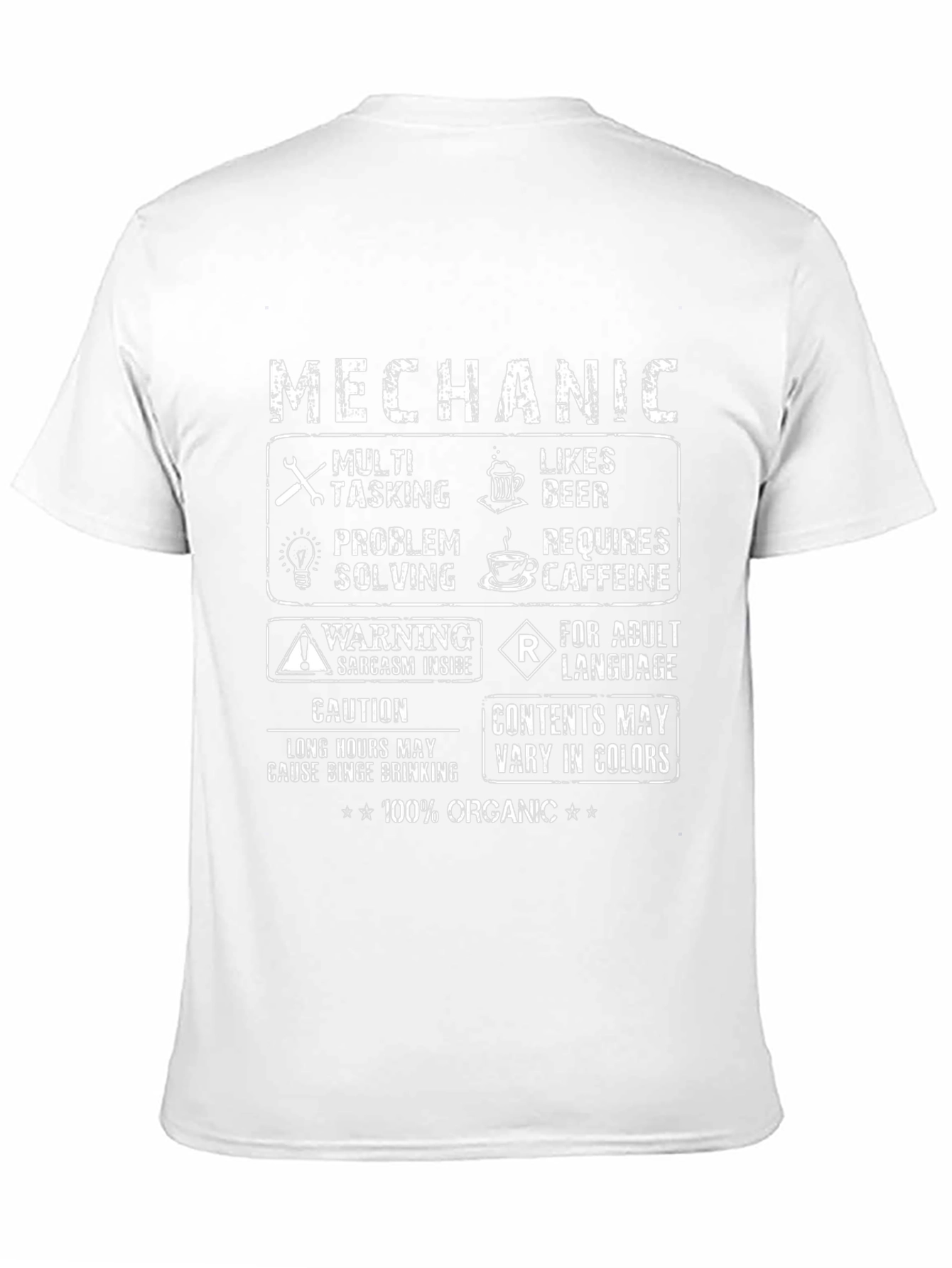 Mechanic Humor T-Shirt: Multi-Tasking & Caffeine Lover