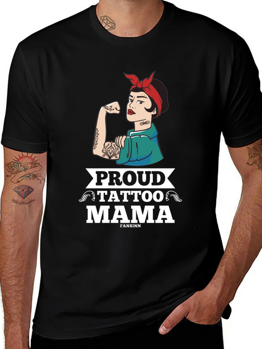 Proud Tattoo Mama T-Shirt - Black Graphic Tee