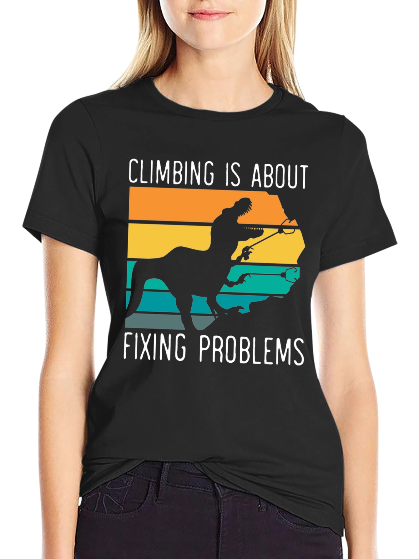 Climbing Dinosaur T-Shirt: Fixing Problems Tee