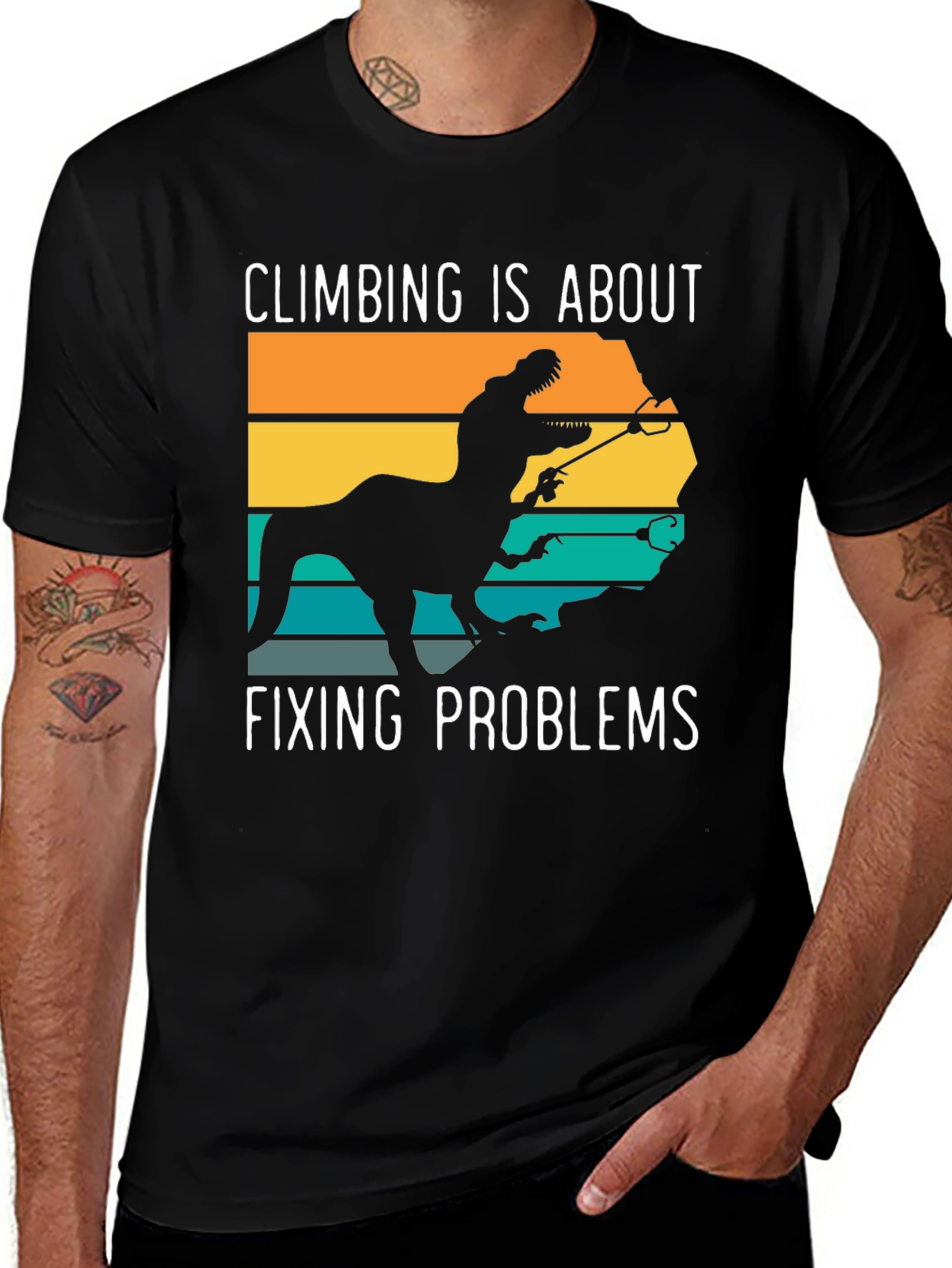 Climbing Dinosaur T-Shirt: Fixing Problems Tee