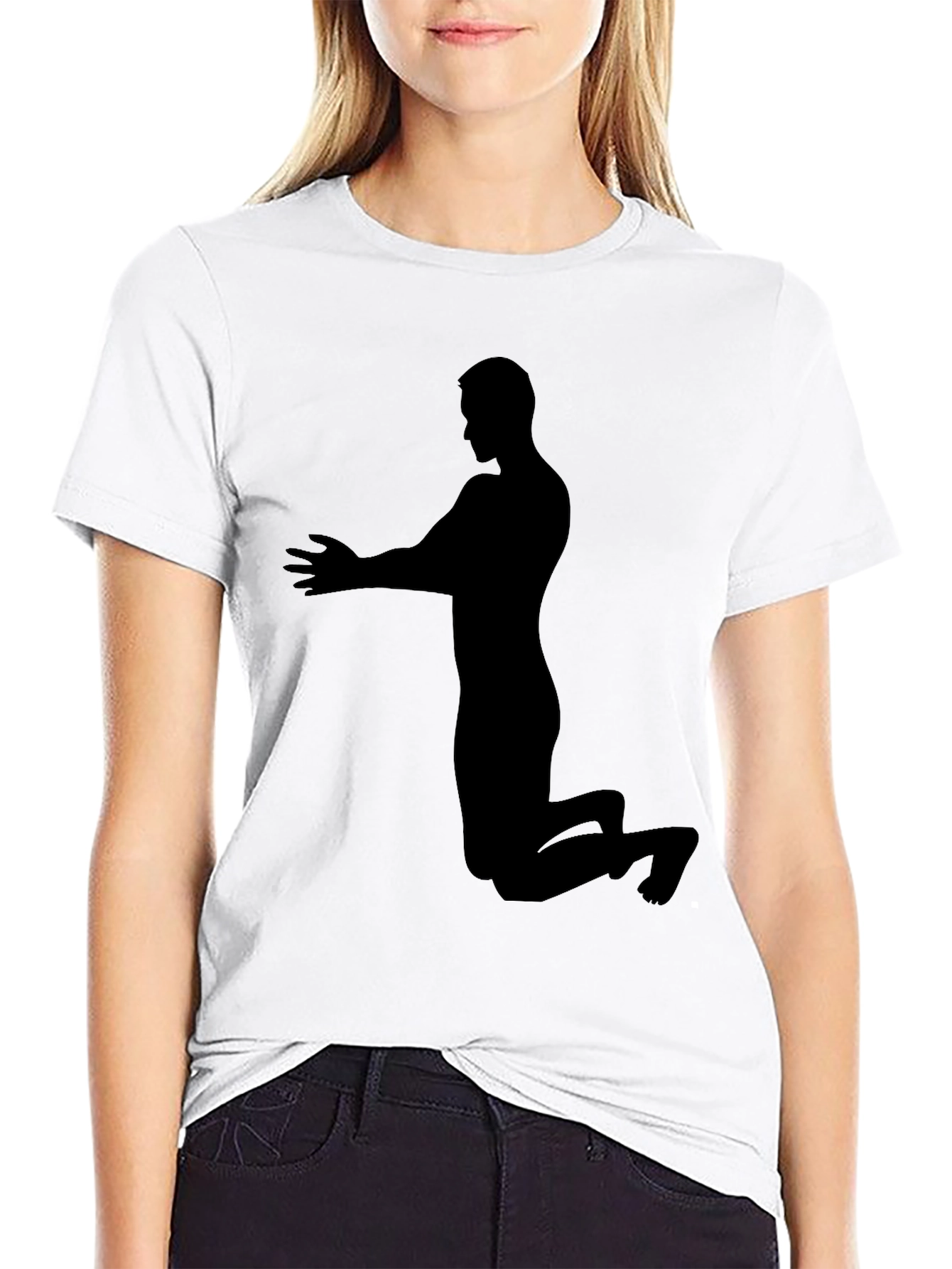 Silhouette Praying Man Black T-Shirt