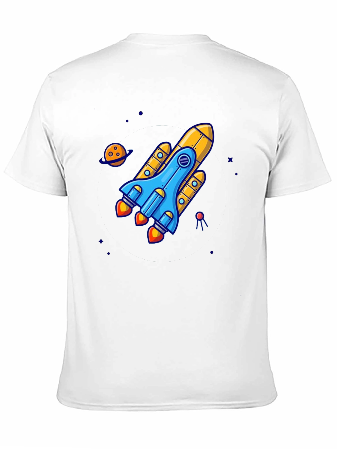 Rocket Ship Graphic Tee - Black Cotton T-Shirt