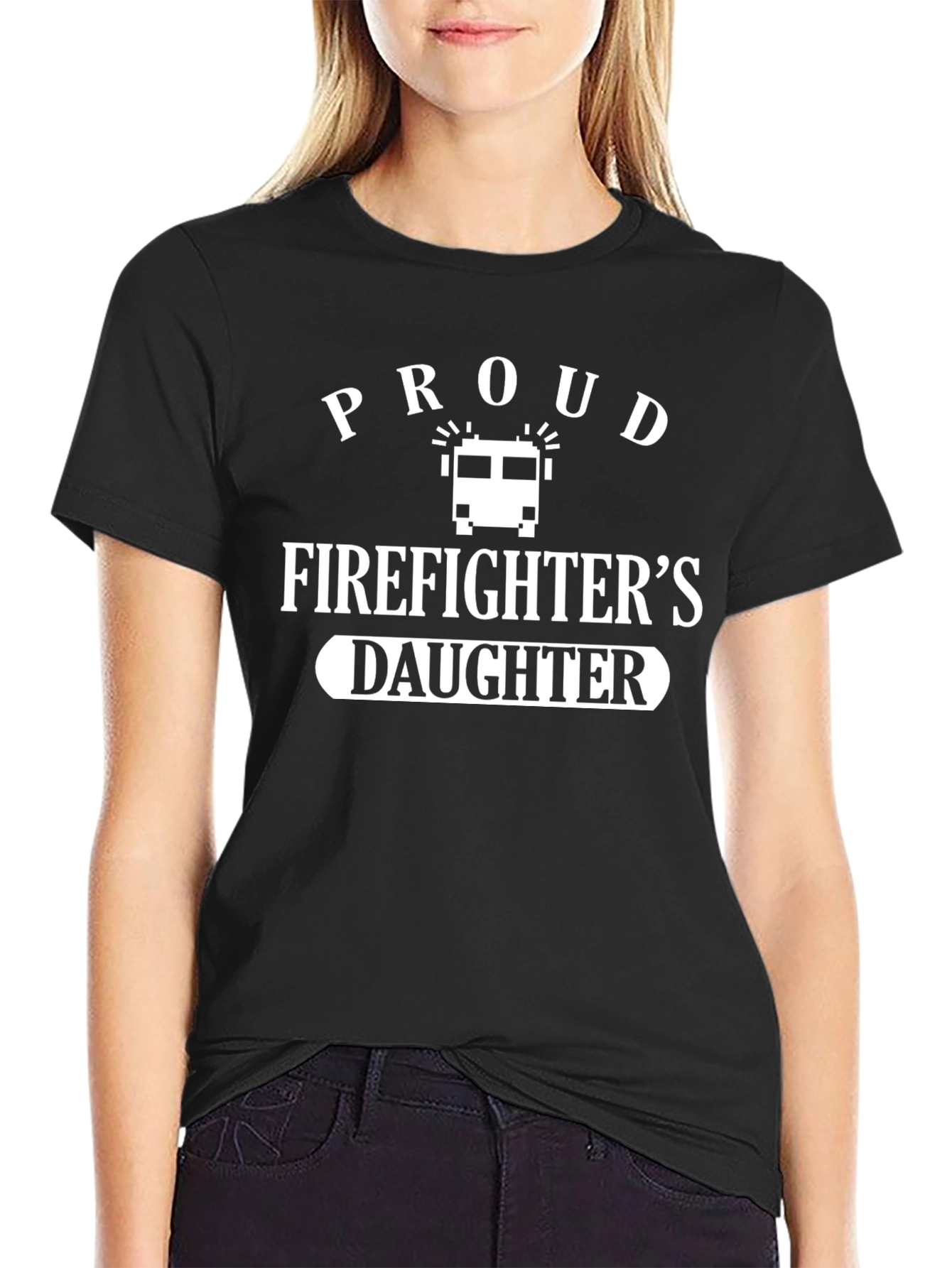 Proud Firefighters Daughter Graphic T-Shirt