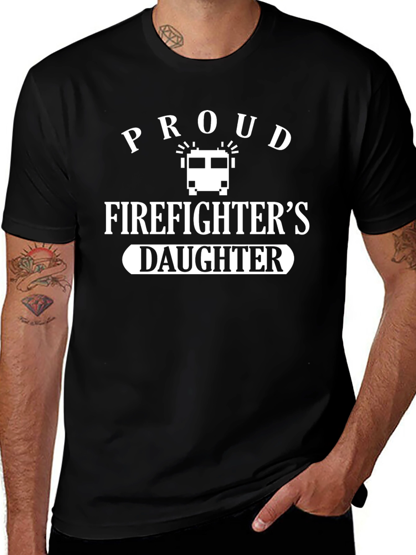Proud Firefighters Daughter Graphic T-Shirt