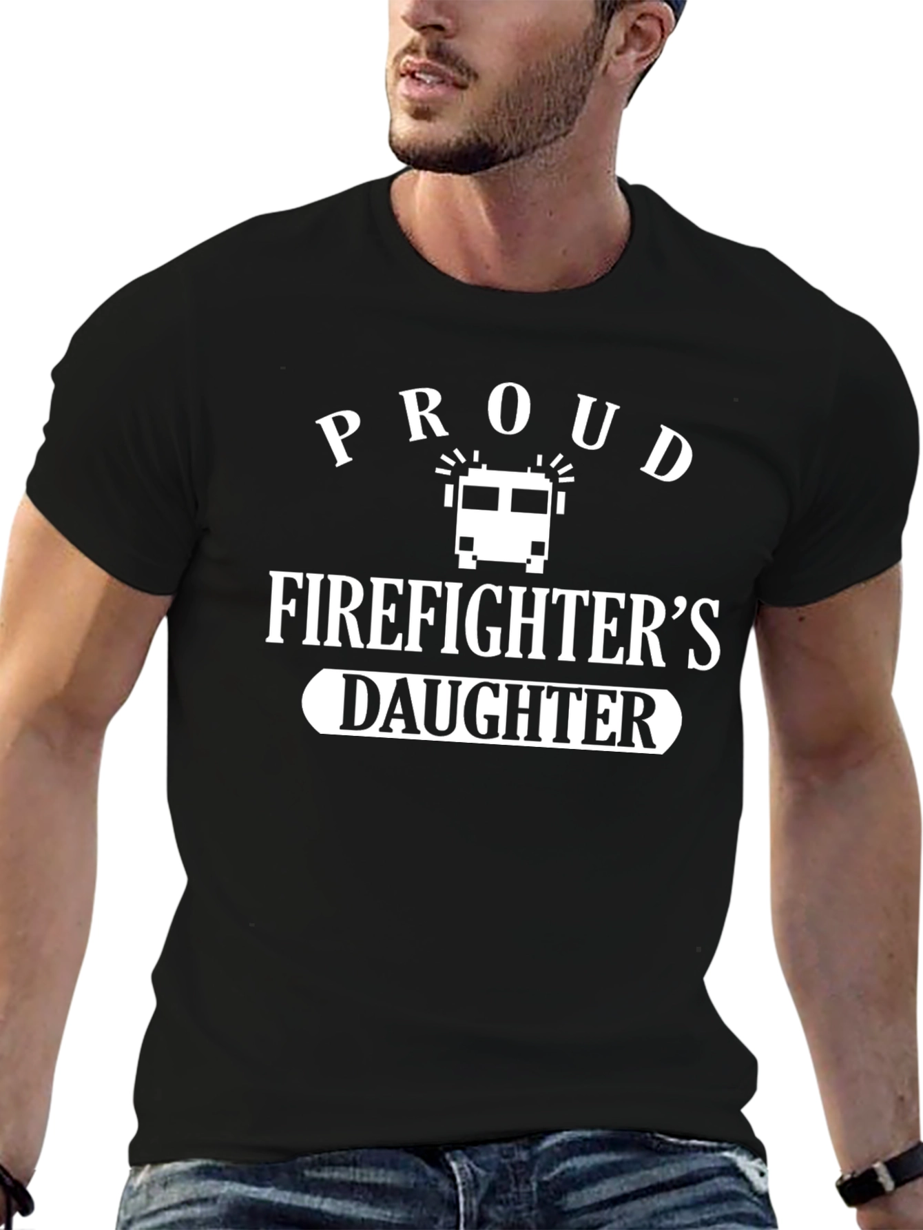 Proud Firefighters Daughter Graphic T-Shirt