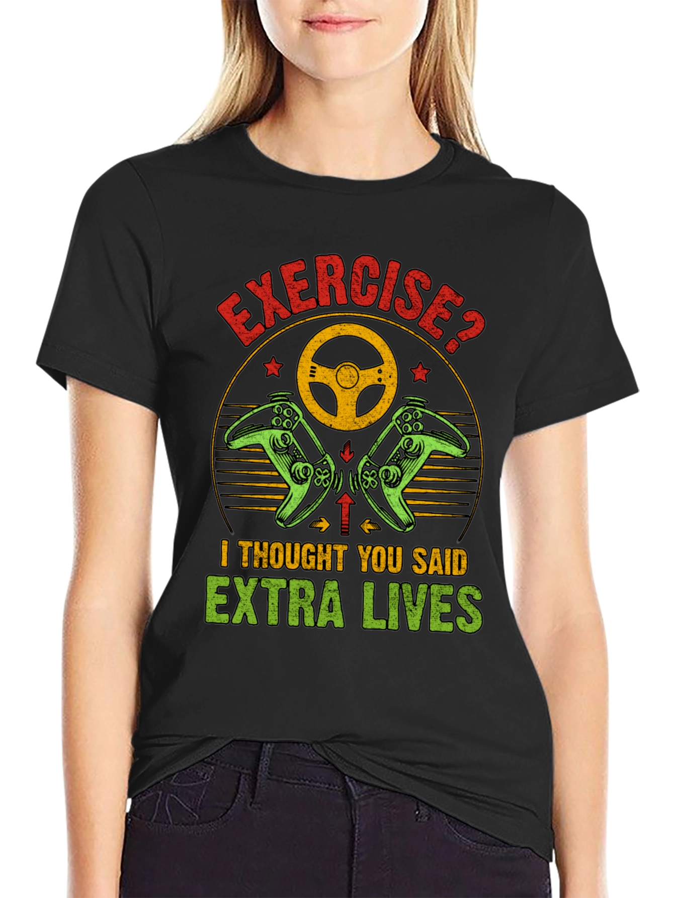Funny Exercise Extra Lives Gaming T-Shirt