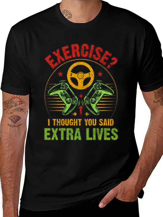 Funny Exercise Extra Lives Gaming T-Shirt