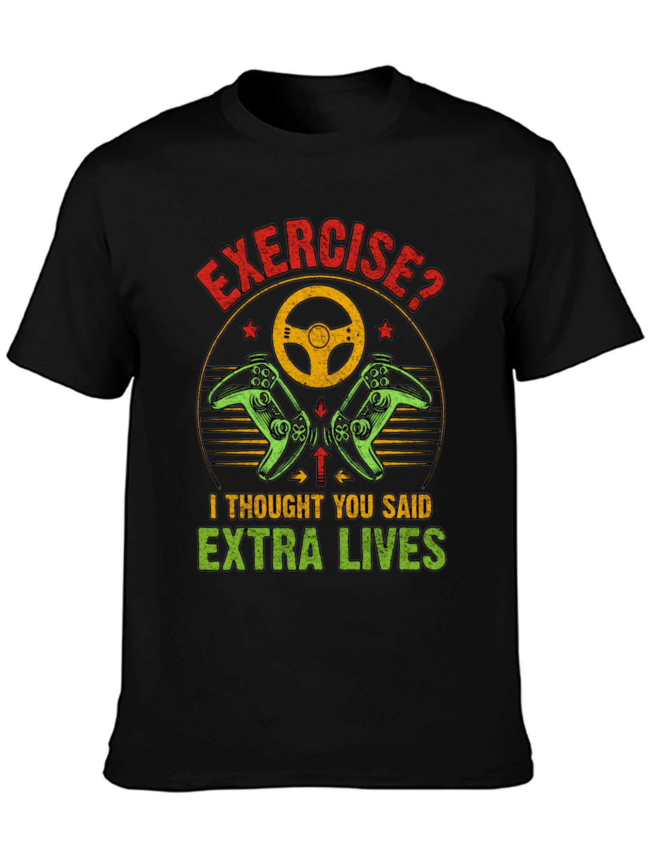 Funny Exercise Extra Lives Gaming T-Shirt