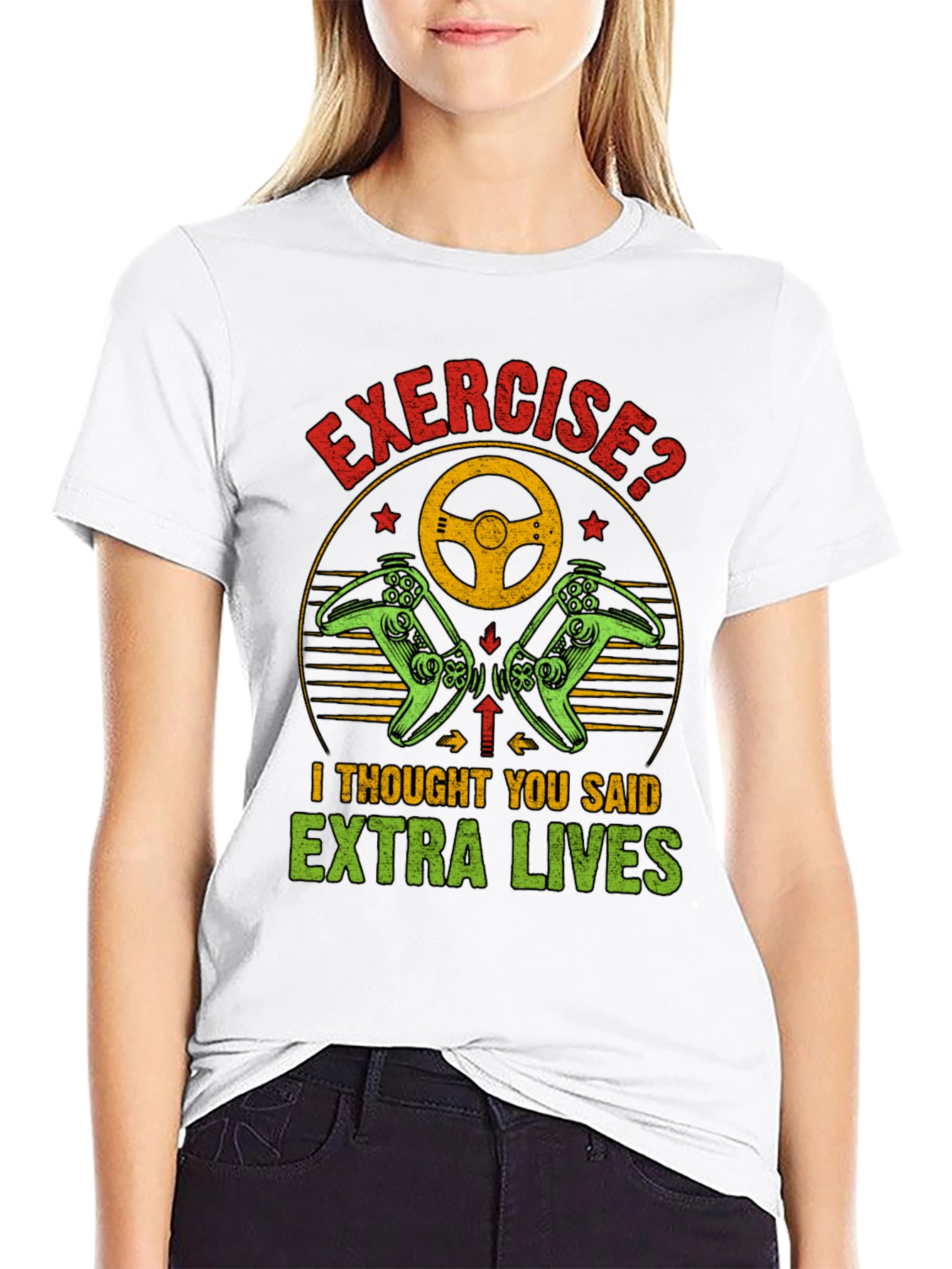 Funny Exercise Extra Lives Gaming T-Shirt