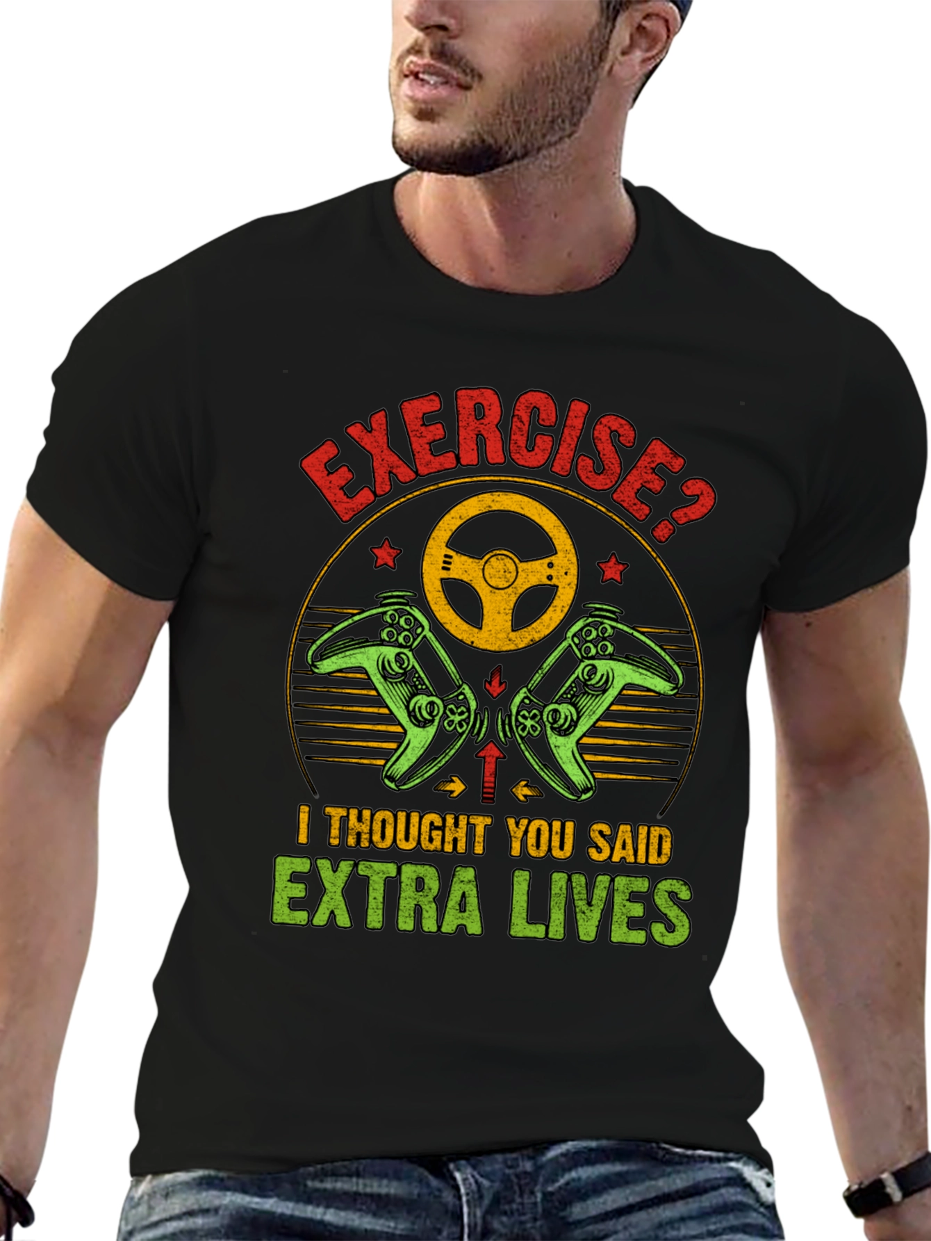Funny Exercise Extra Lives Gaming T-Shirt
